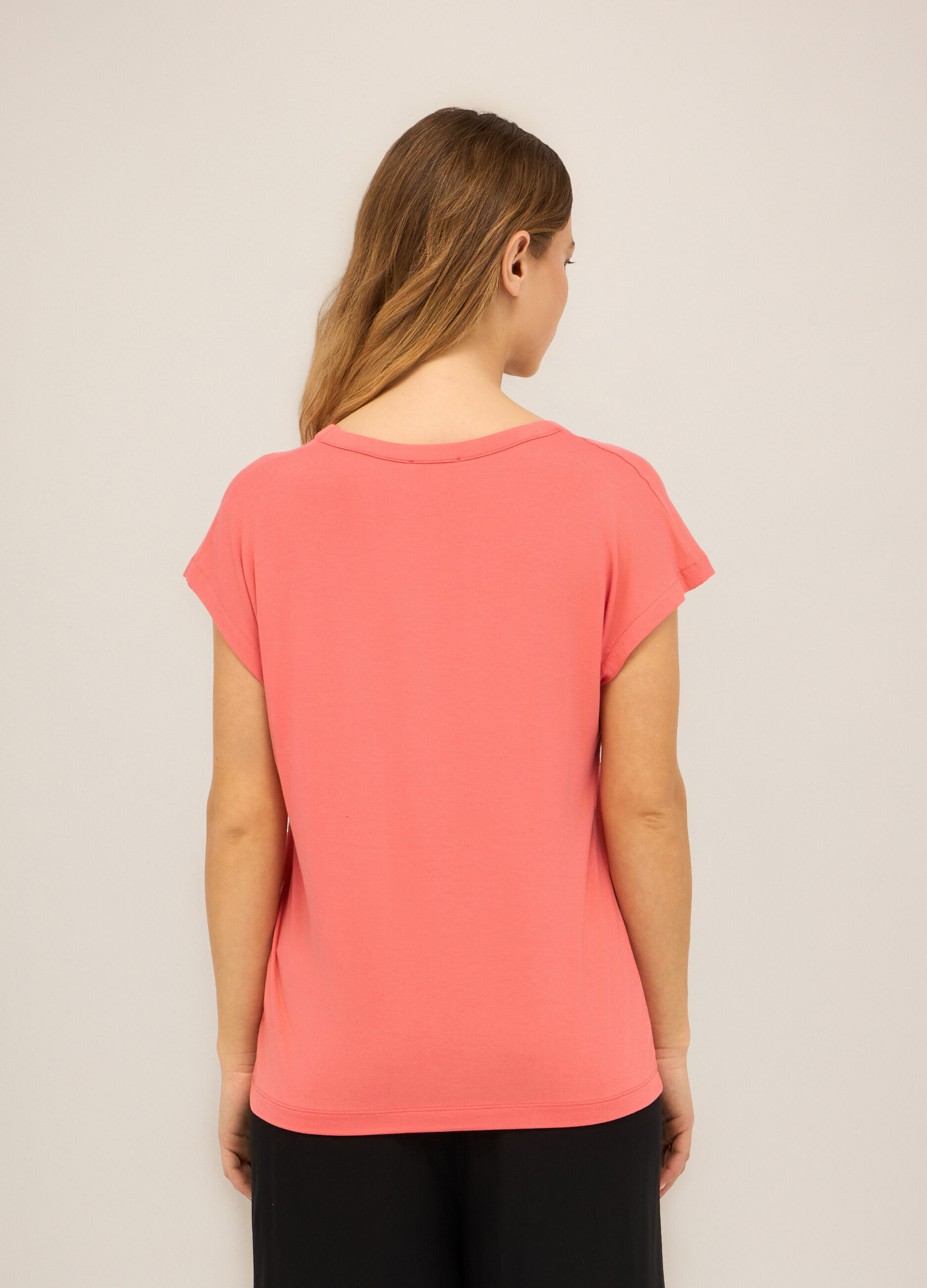 T-shirt in jersey di viscosa stretch donna_1