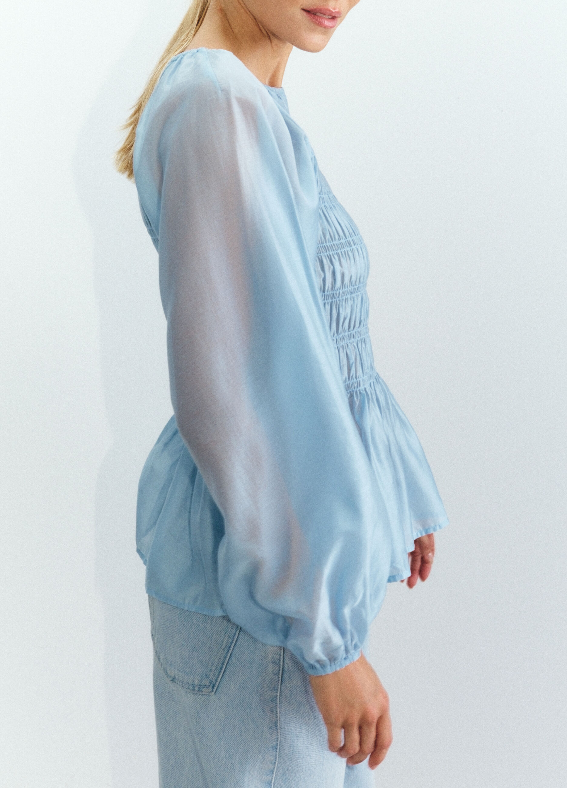 Blusa Fit Slim in mista Lyocell donna_4