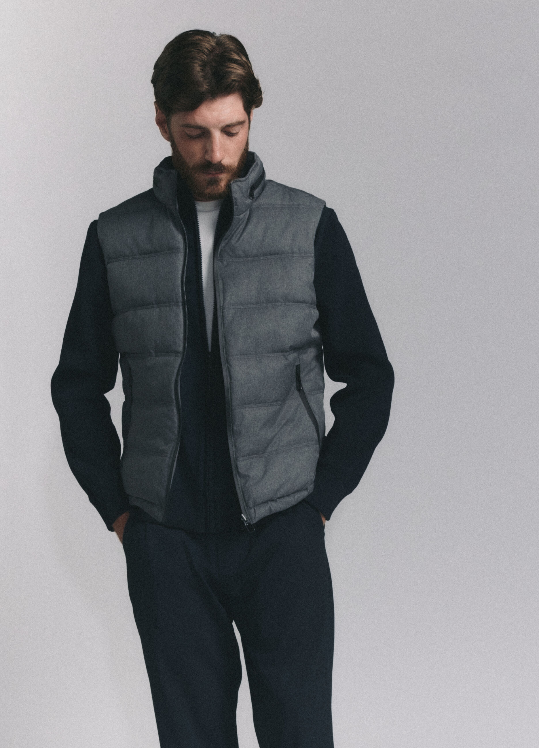 Gilet imbottito in tessuto chevron uomo_5