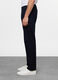 Pantalone regular fit in twill di cotone blu uomo_1