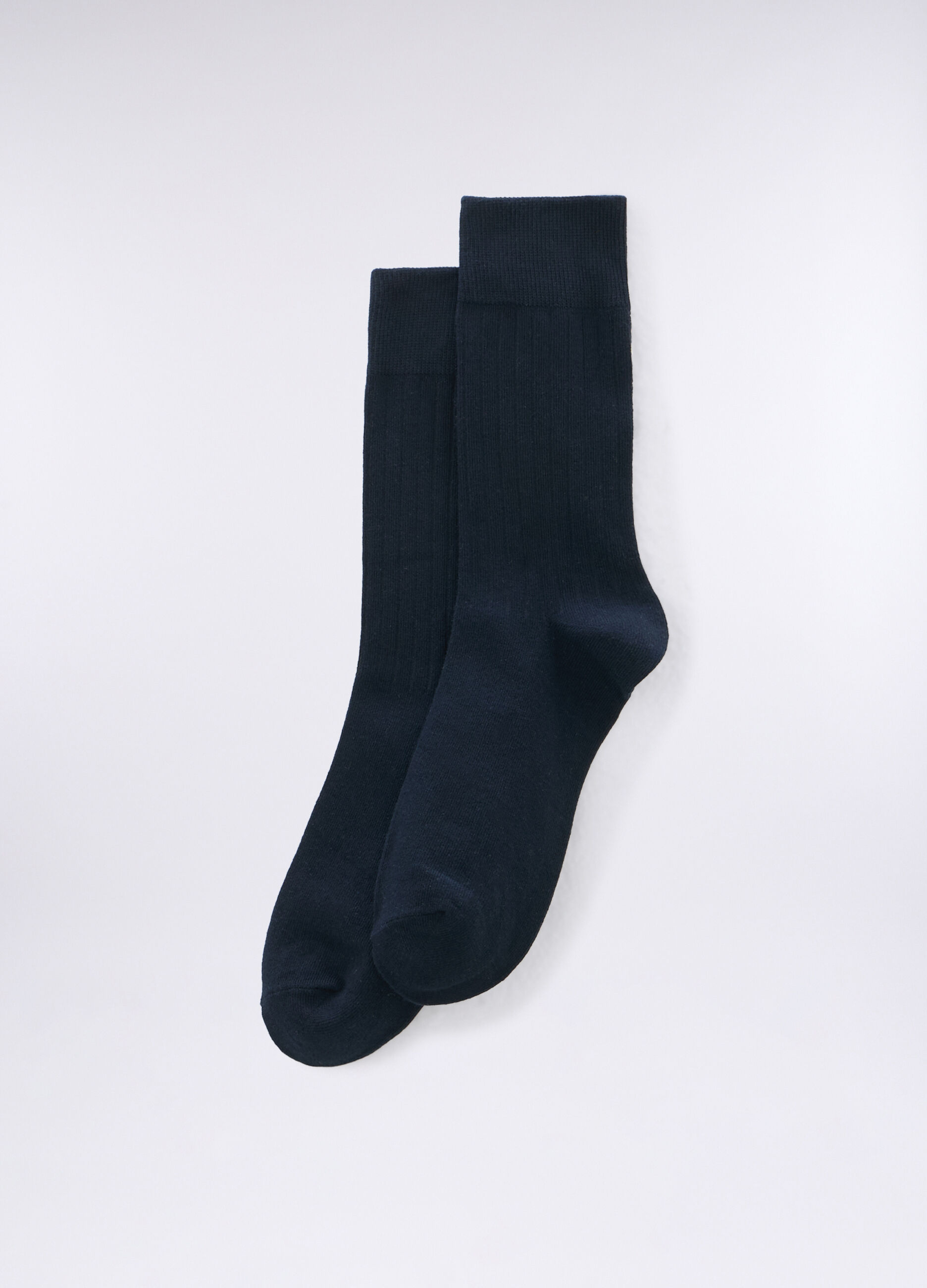 Calze corte in cotone stretch a coste uomo_0