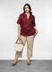 Camicia Fit Regular con scollo a V in puro lino donna curvy_0