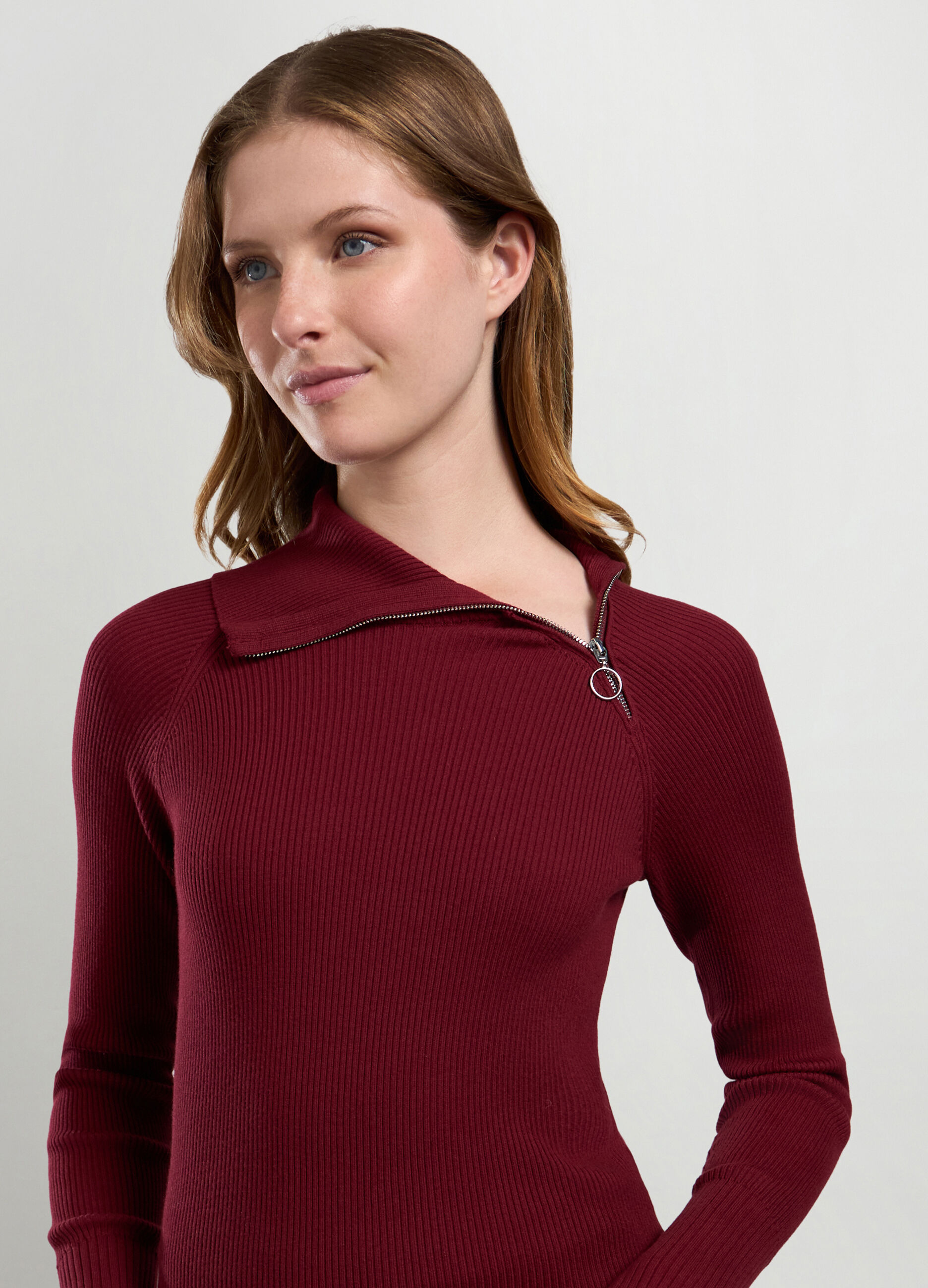 T-shirt in costina di misto cotone donna_2