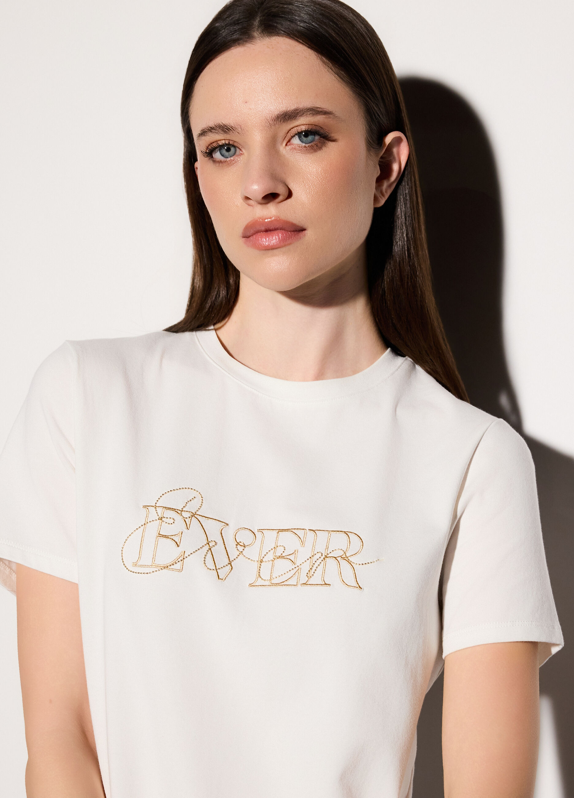 T-shirt girocollo stretch donna_3