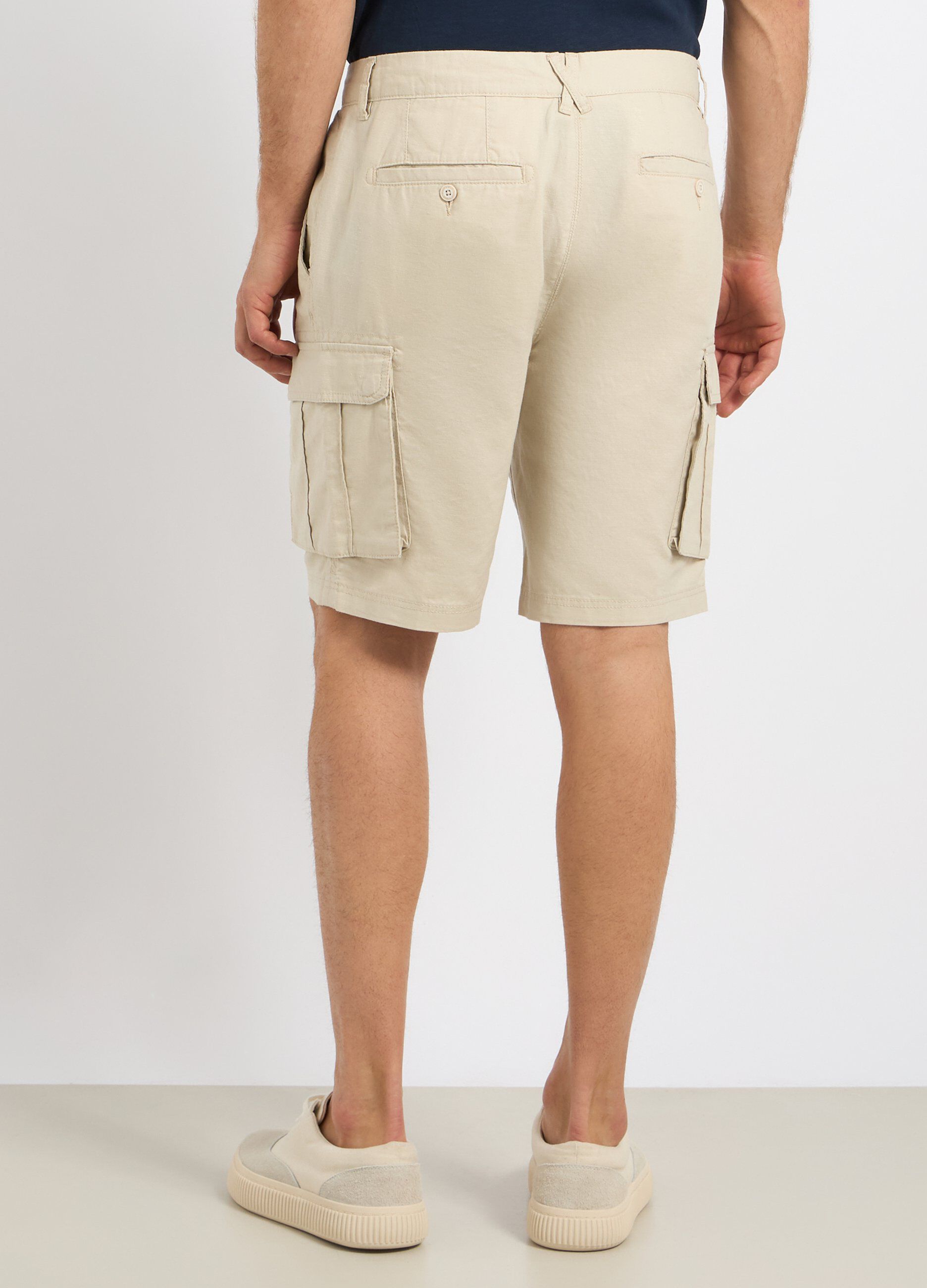 Bermuda cargo in misto lino uomo_1