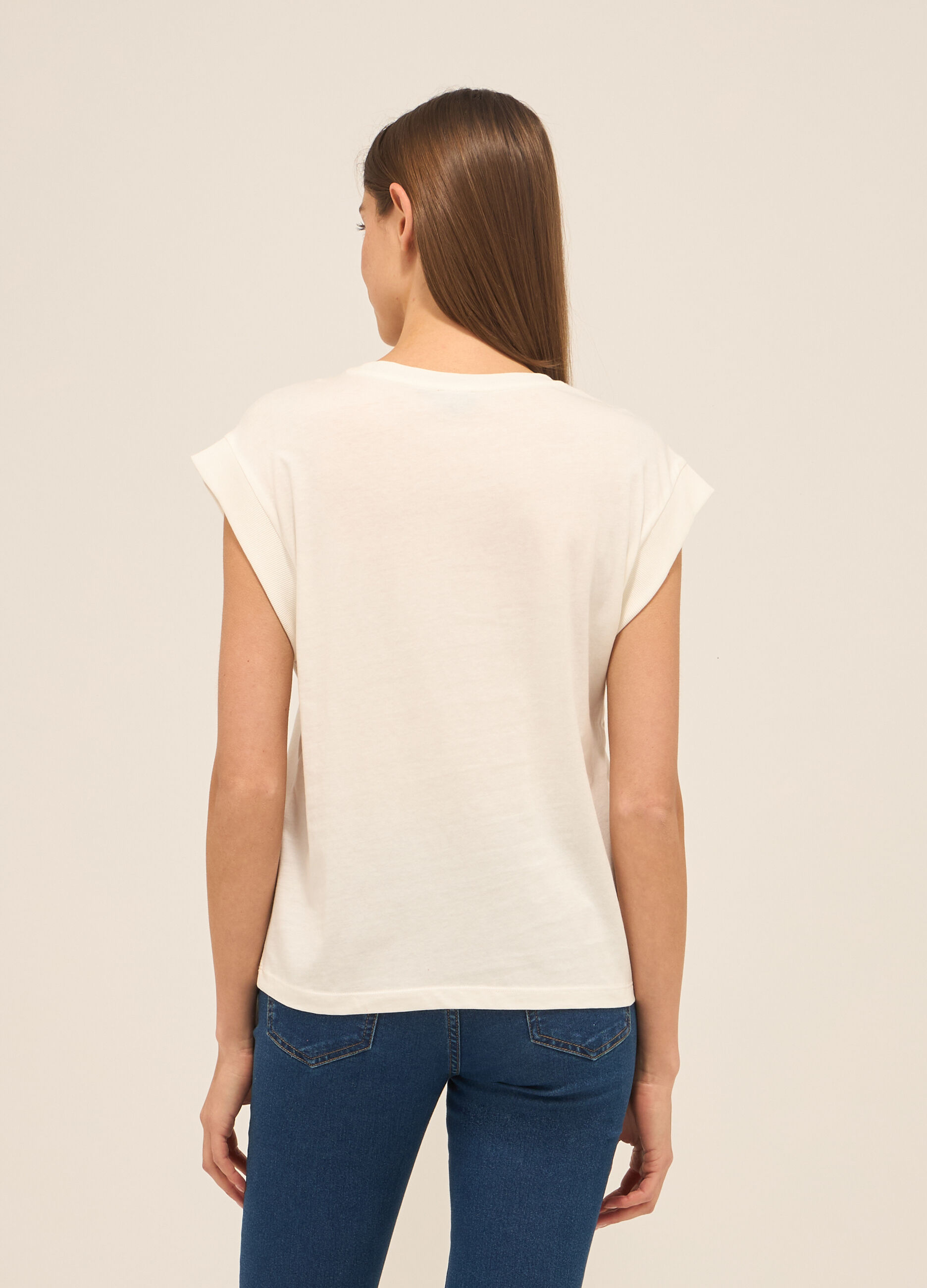 T-shirt in jersey di puro cotone donna_1