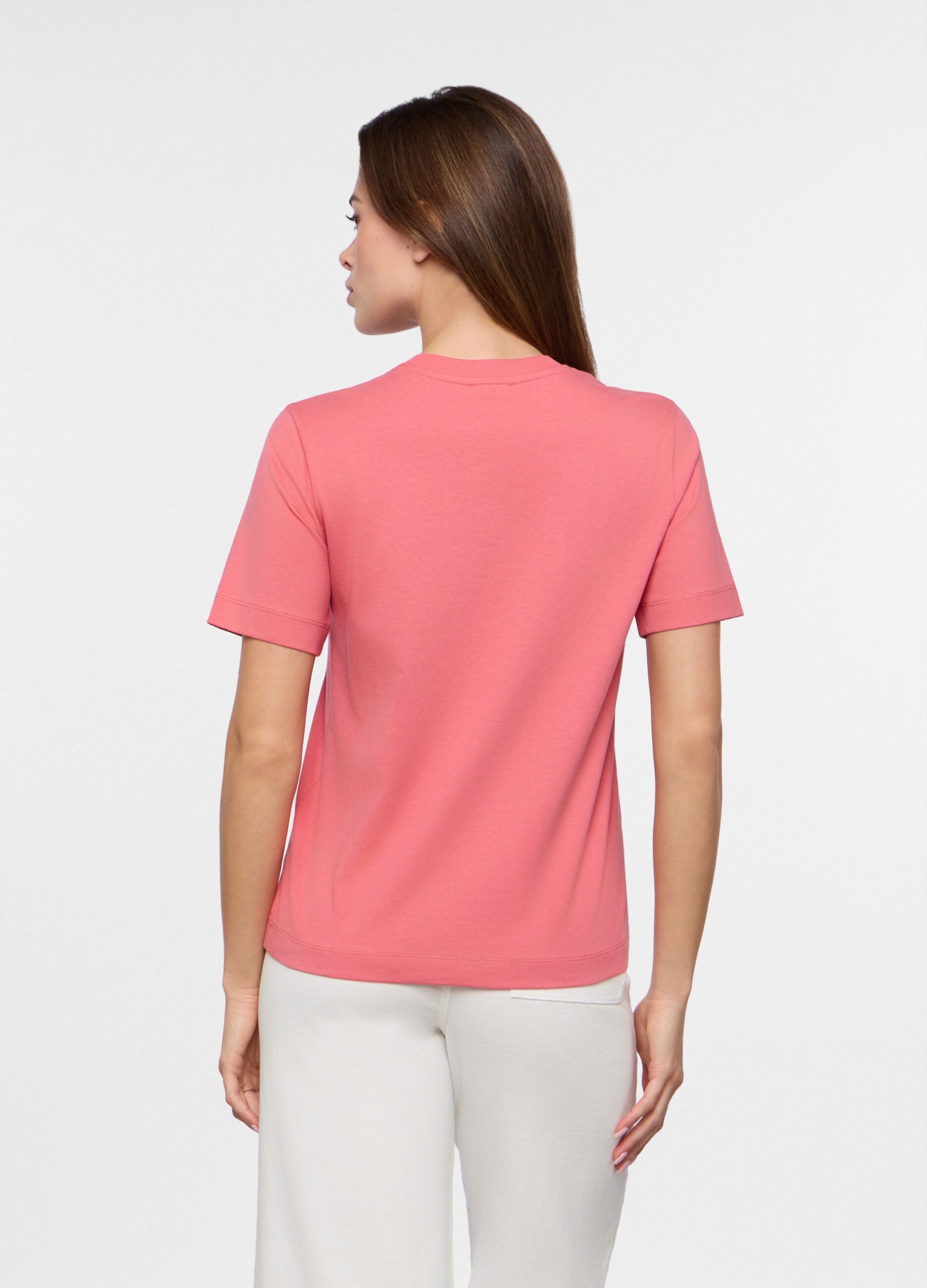 T-shirt in jersey di puro cotone donna_1