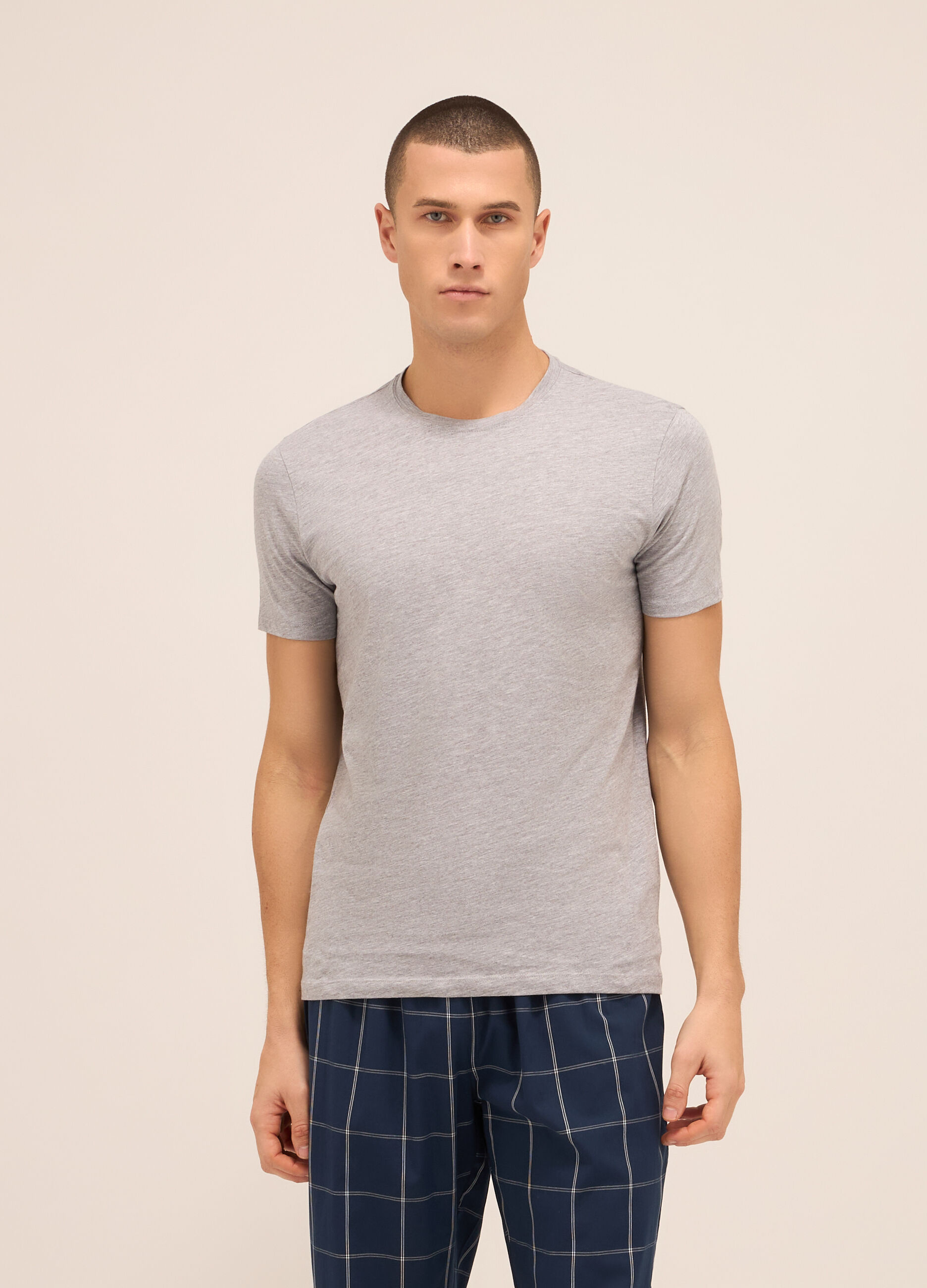 T-shirt girocollo in puro cotone uomo_0