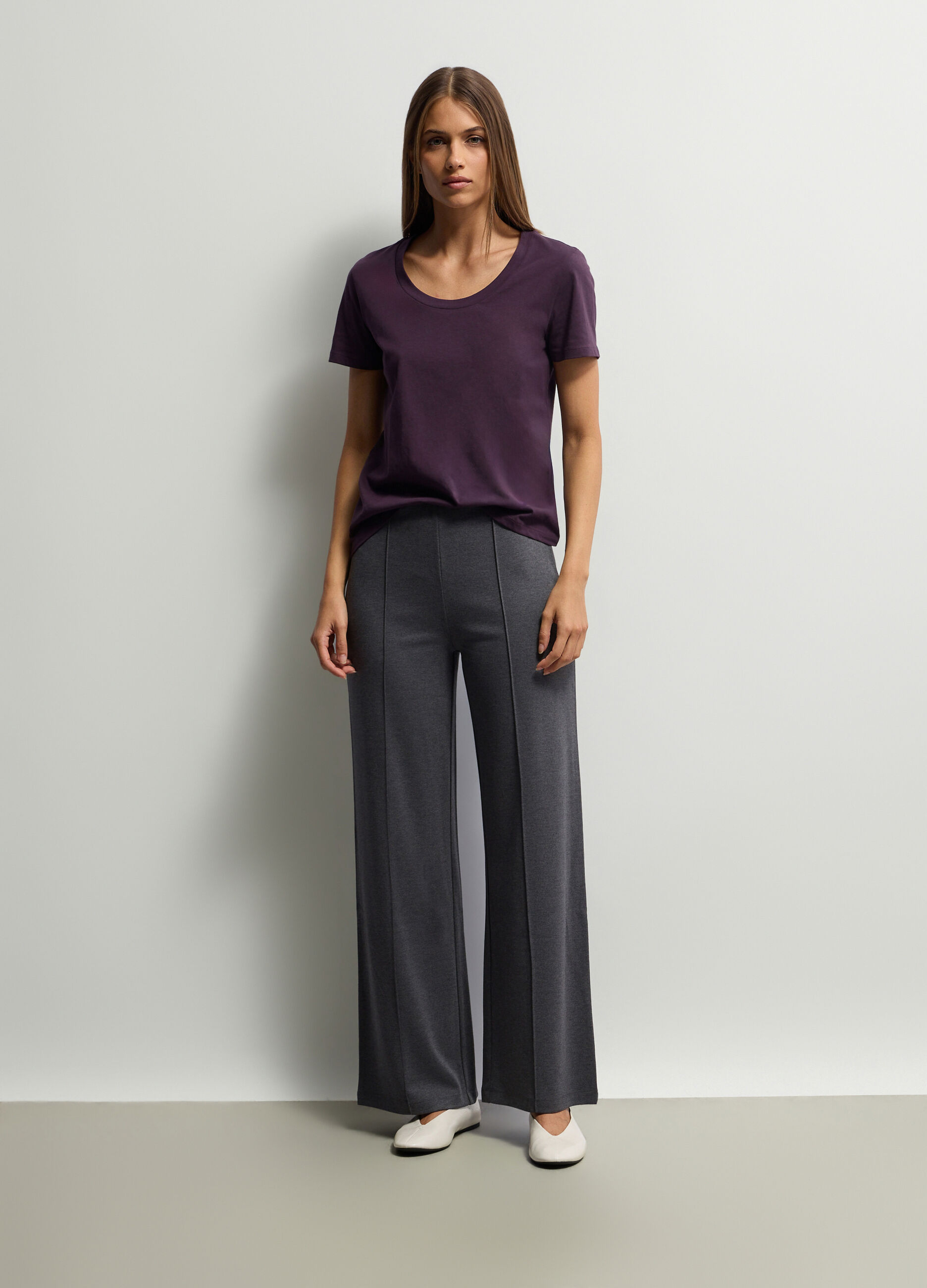 Pantaloni Fit Over in Punto Milano donna_0