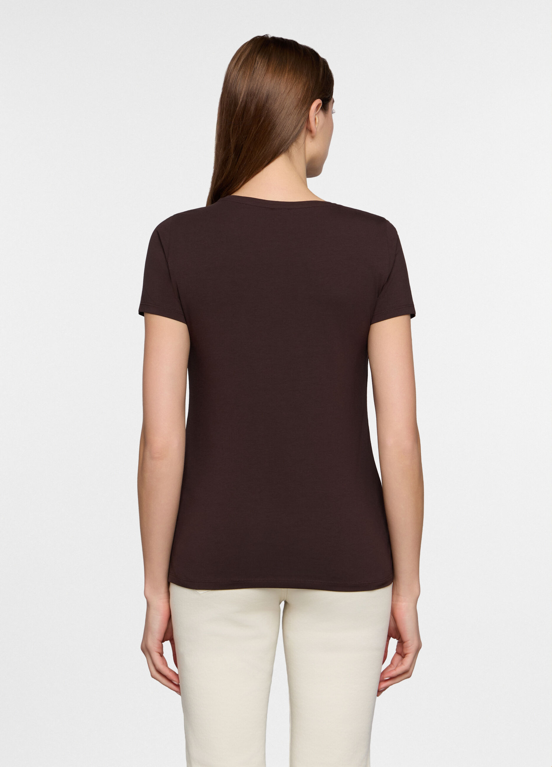 T-shirt girocollo stretch donna_1