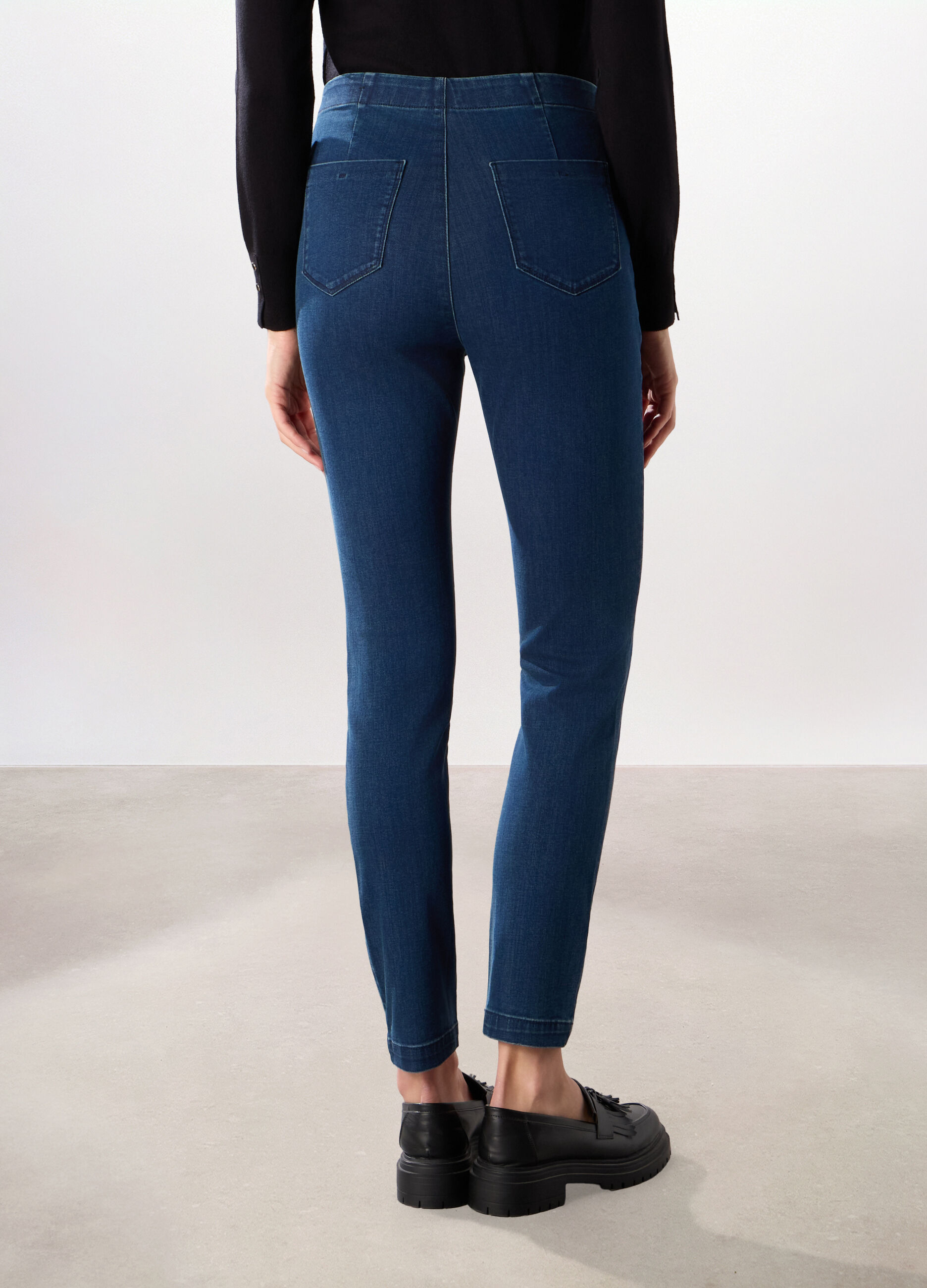 Treggings in denim stretch donna_1