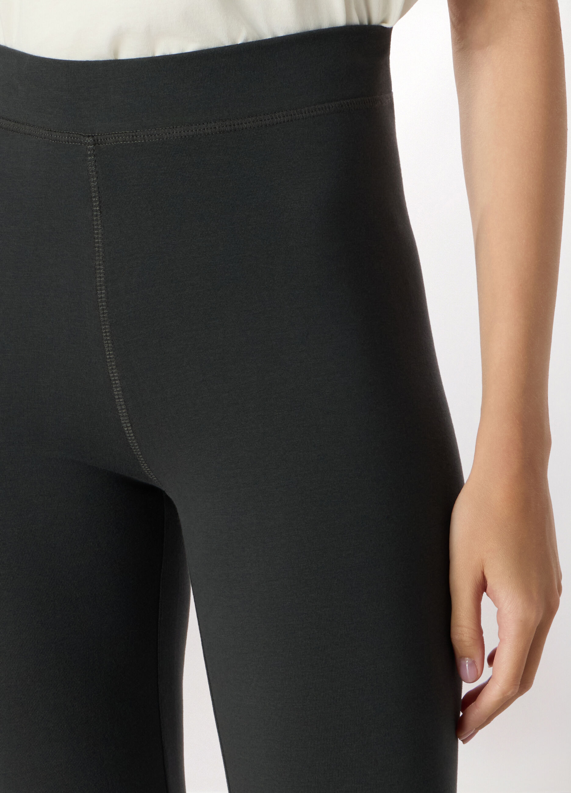 Leggings in jersey di cotone stretch donna Holistic fitness_2