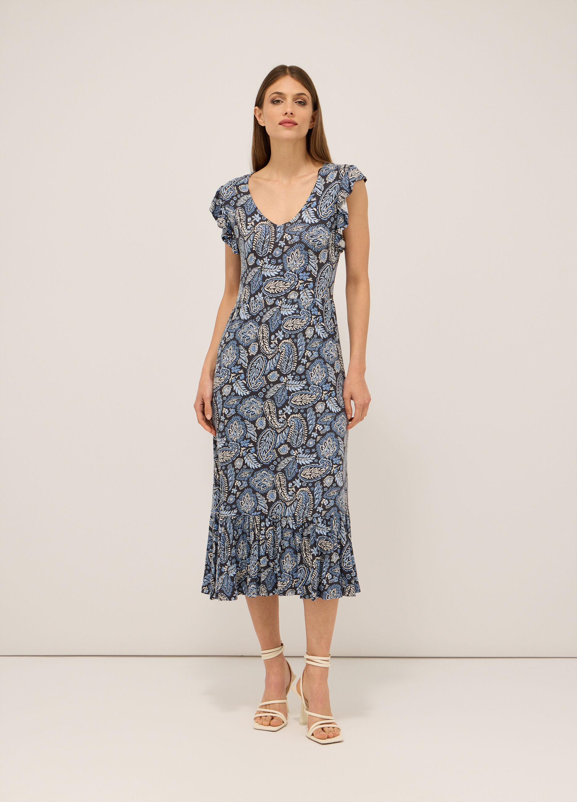 Abito lungo in jersey di viscosa stretch donna_0