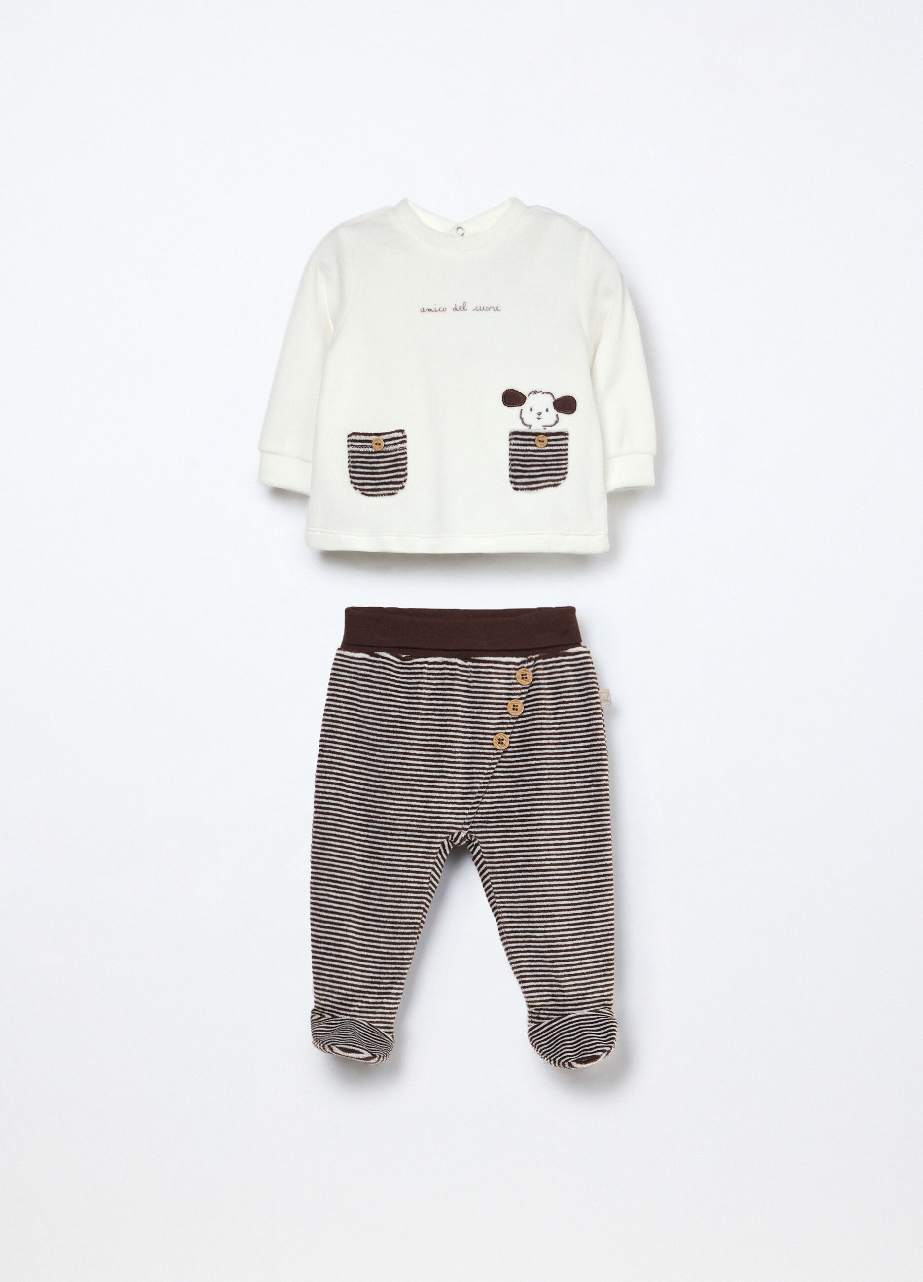 Set in misto cotone velours neonato_0