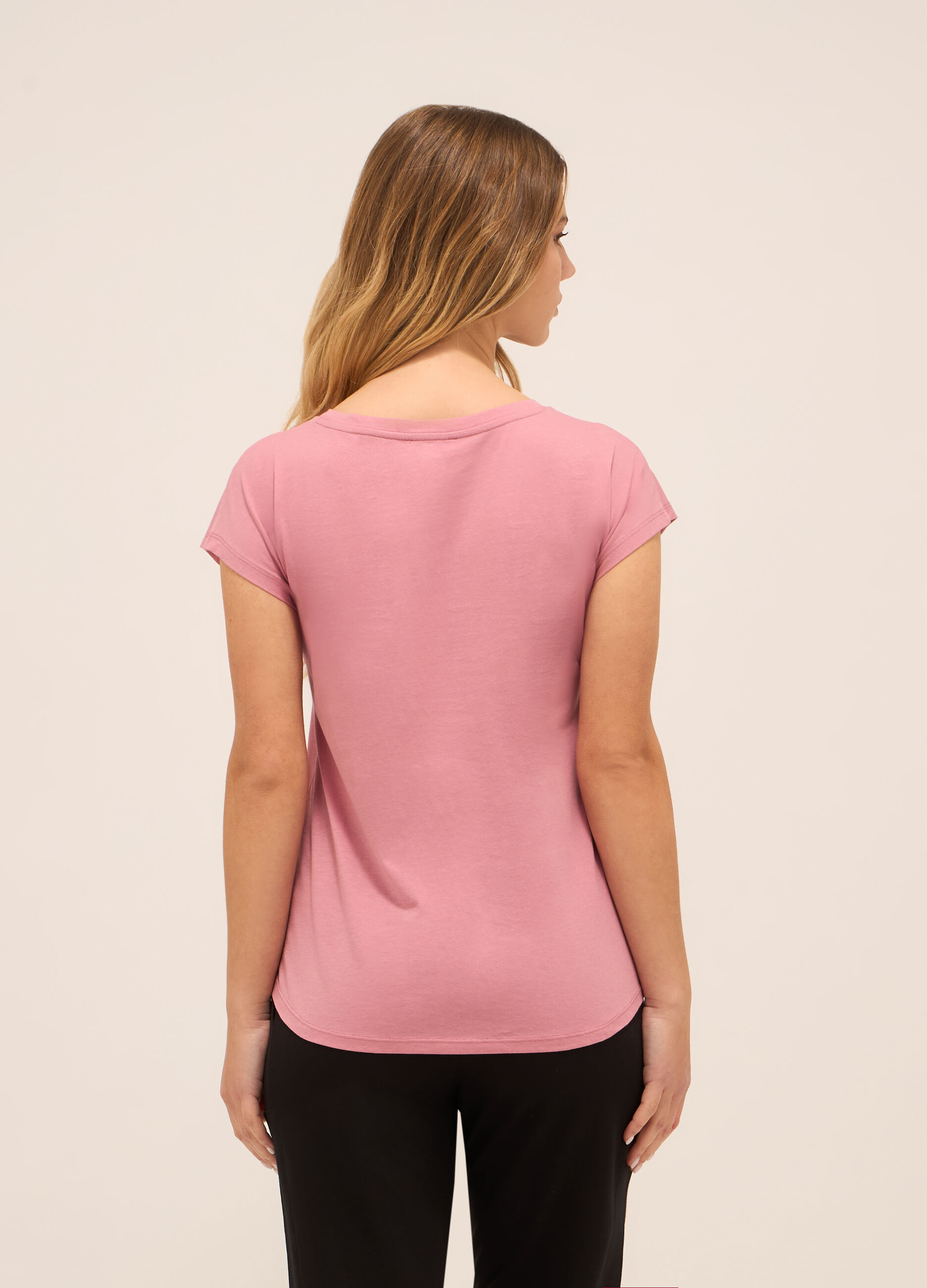 T-shirt in jersey di puro cotone donna_1