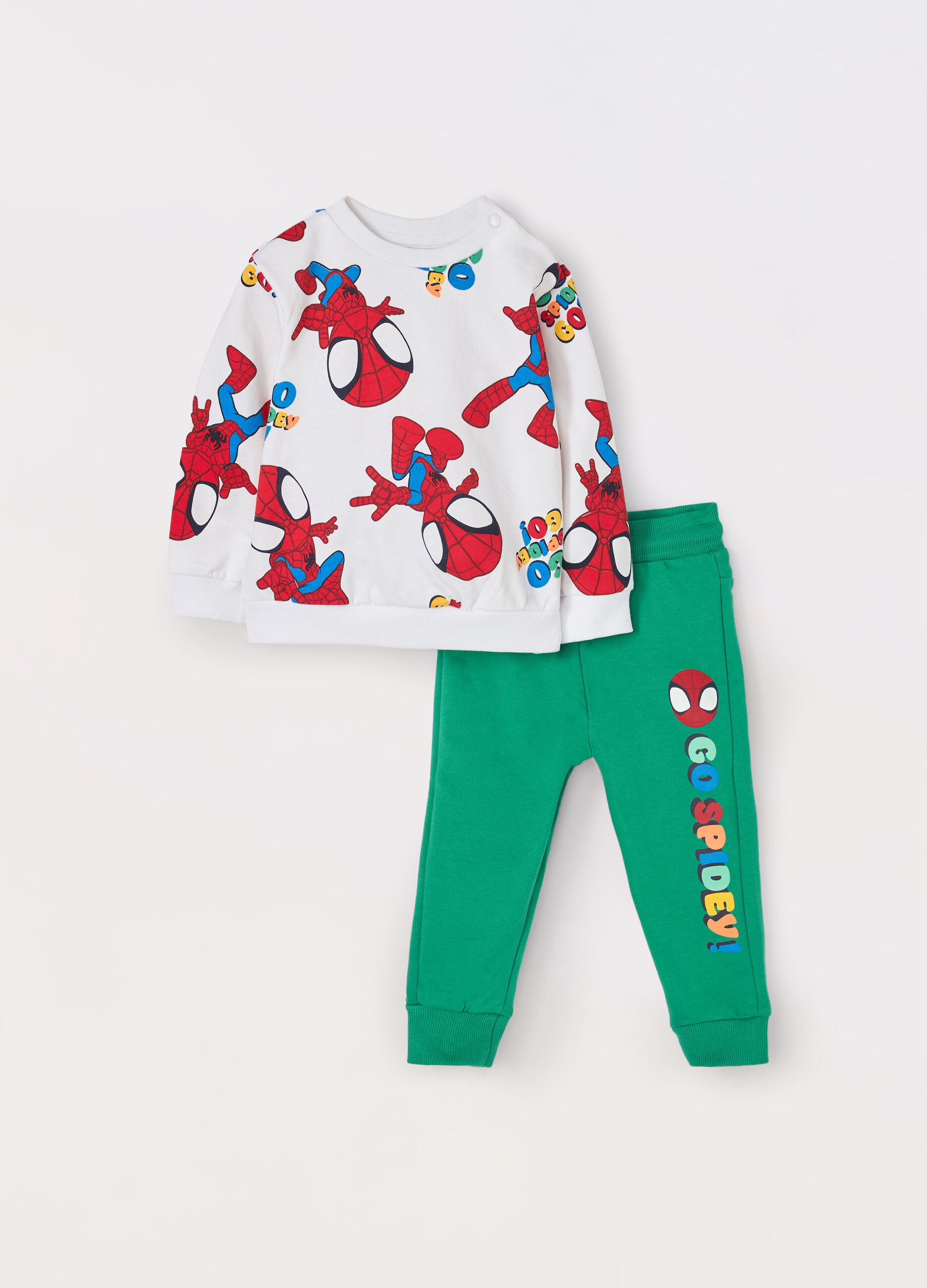 Jogging set in french terry di puro cotone neonato_0