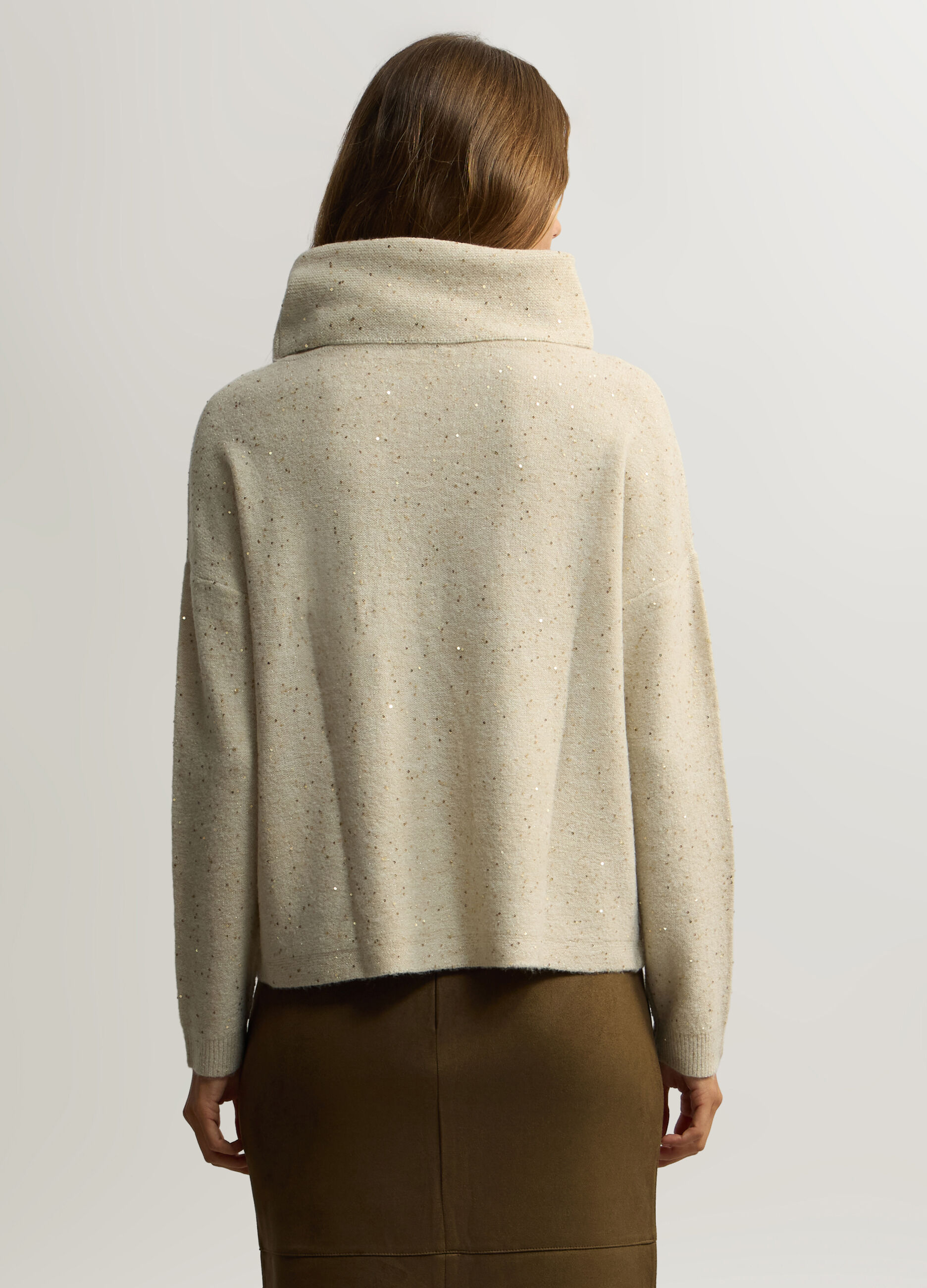 Maglia Fit Over con scollo drappeggiato donna_1