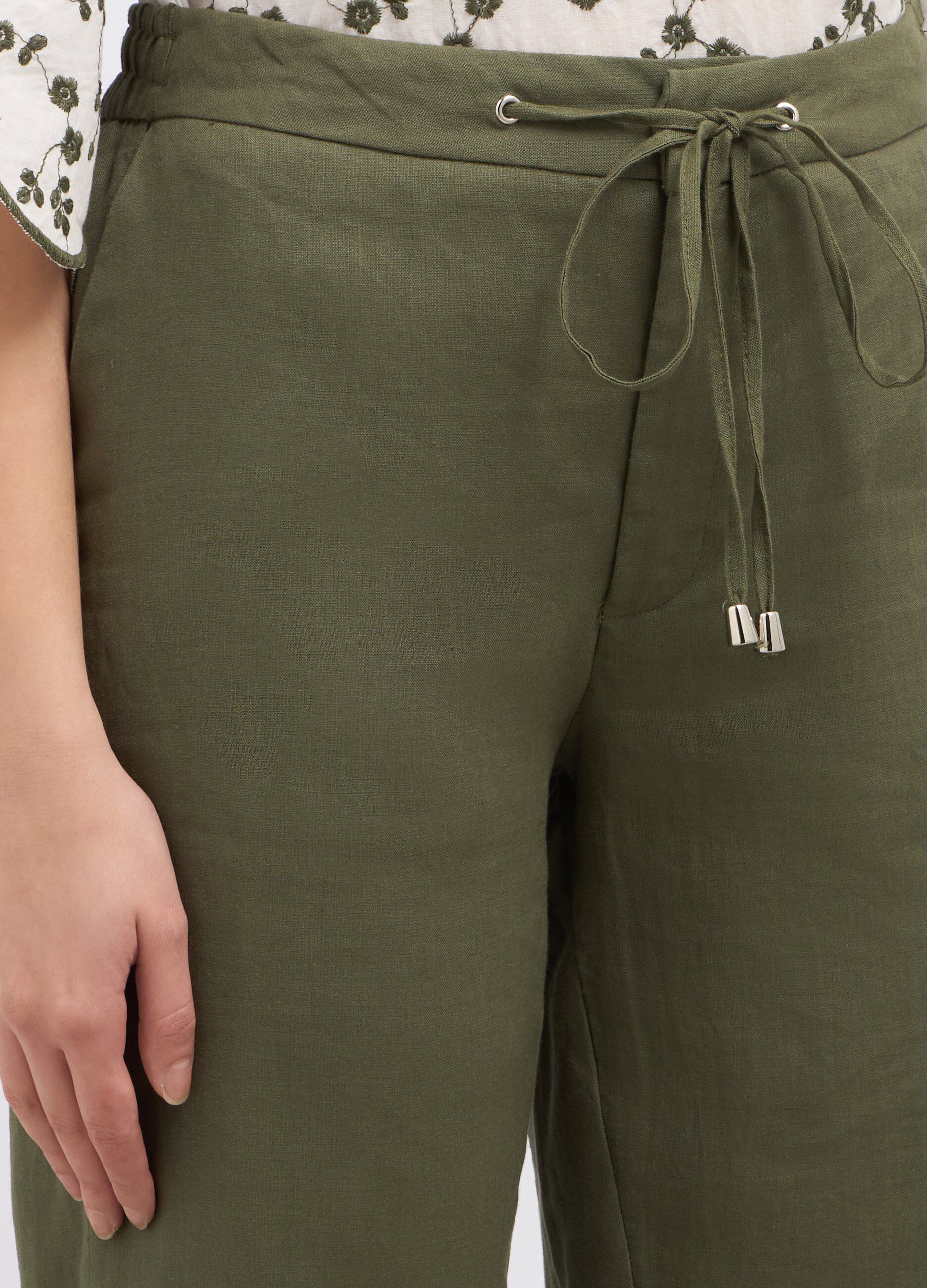 Pantaloni in puro lino donna_2