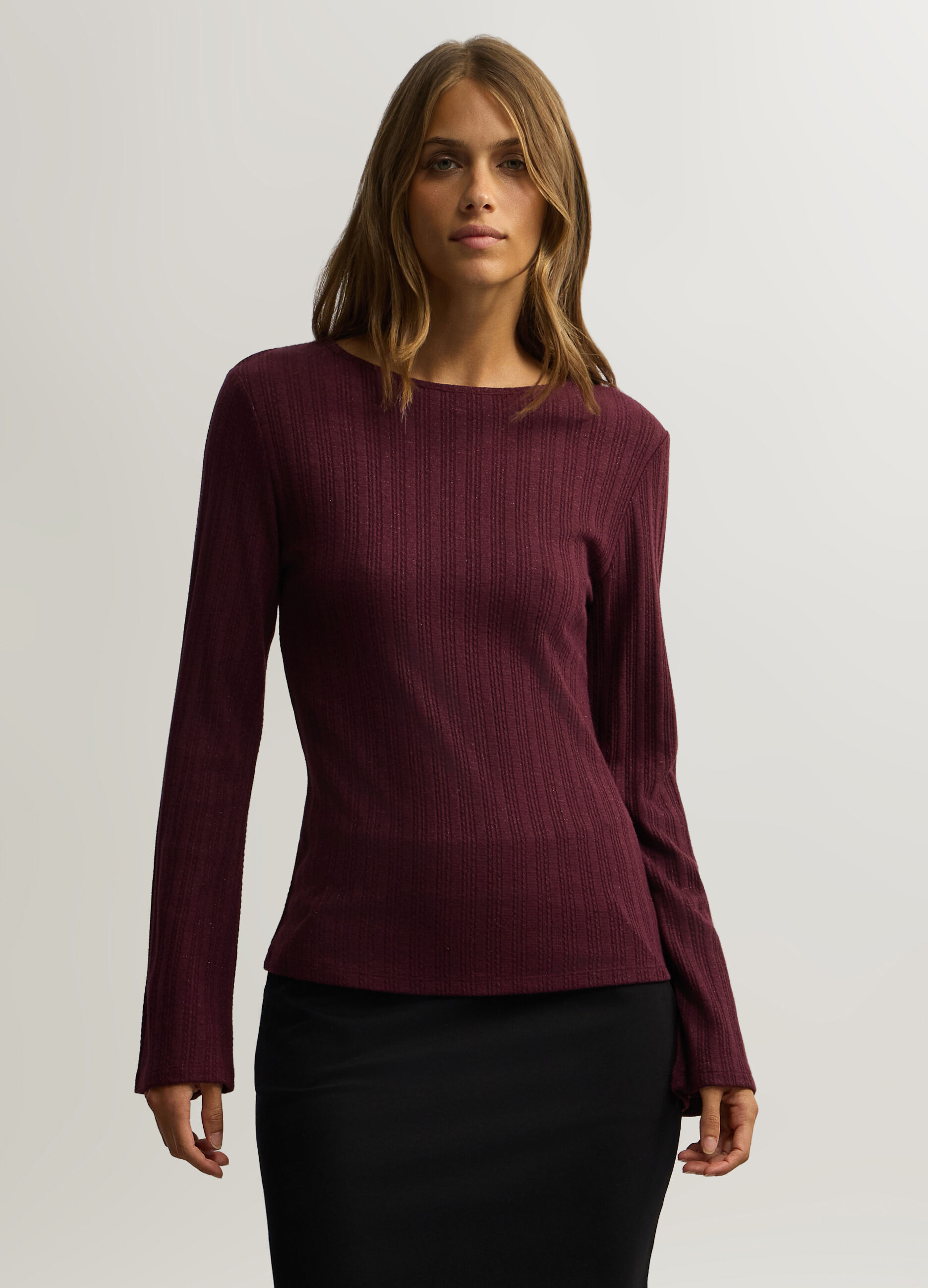 T-shirt girocollo stretch donna_0