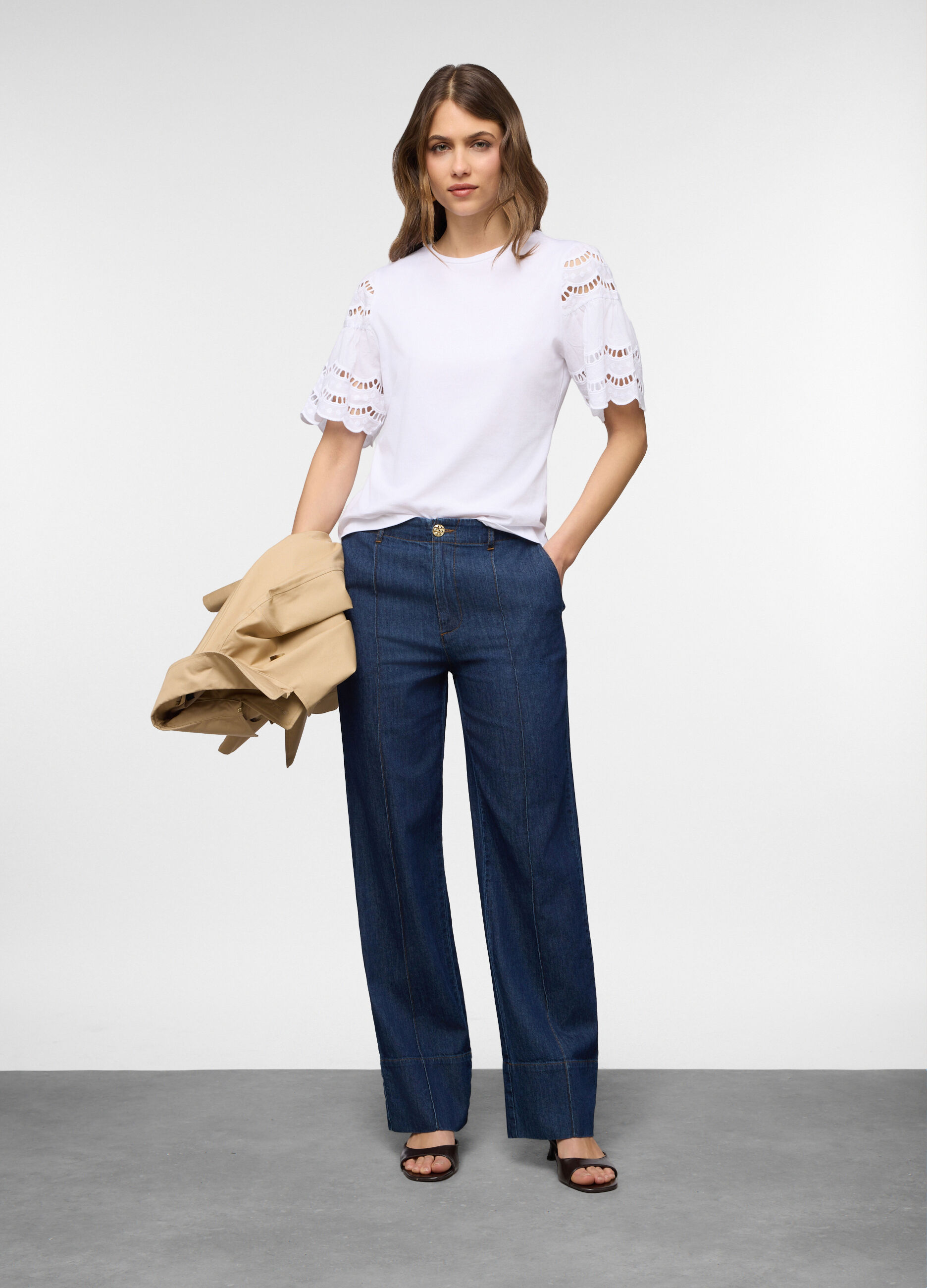 T-shirt girocollo stretch donna_0