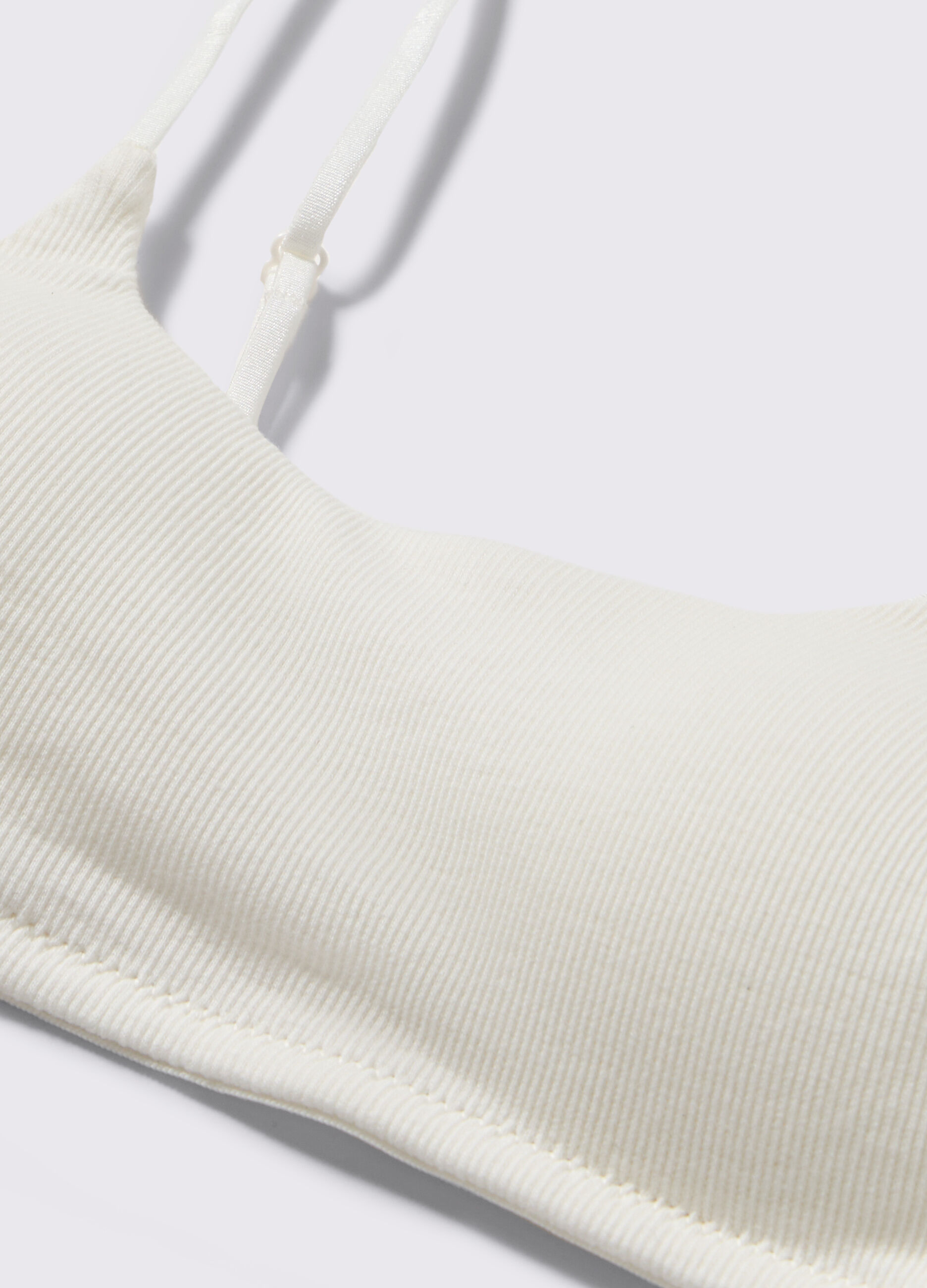 Bralette imbottito in costina di cotone stretch ragazza_1