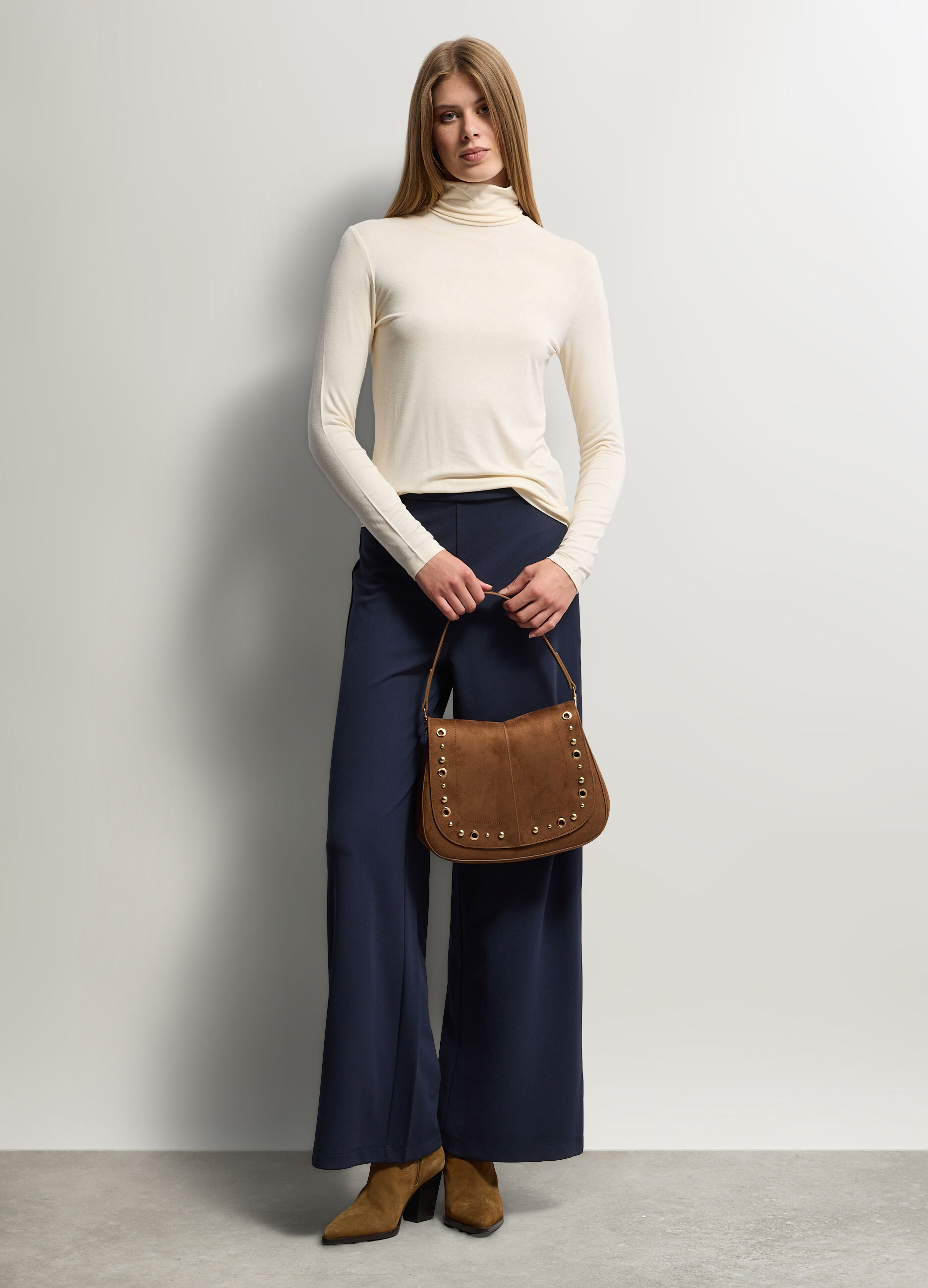 Pantaloni Wide Leg stretch donna_0