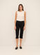Pantaloni capri fit straight in denim di misto cotone donna curvy_0