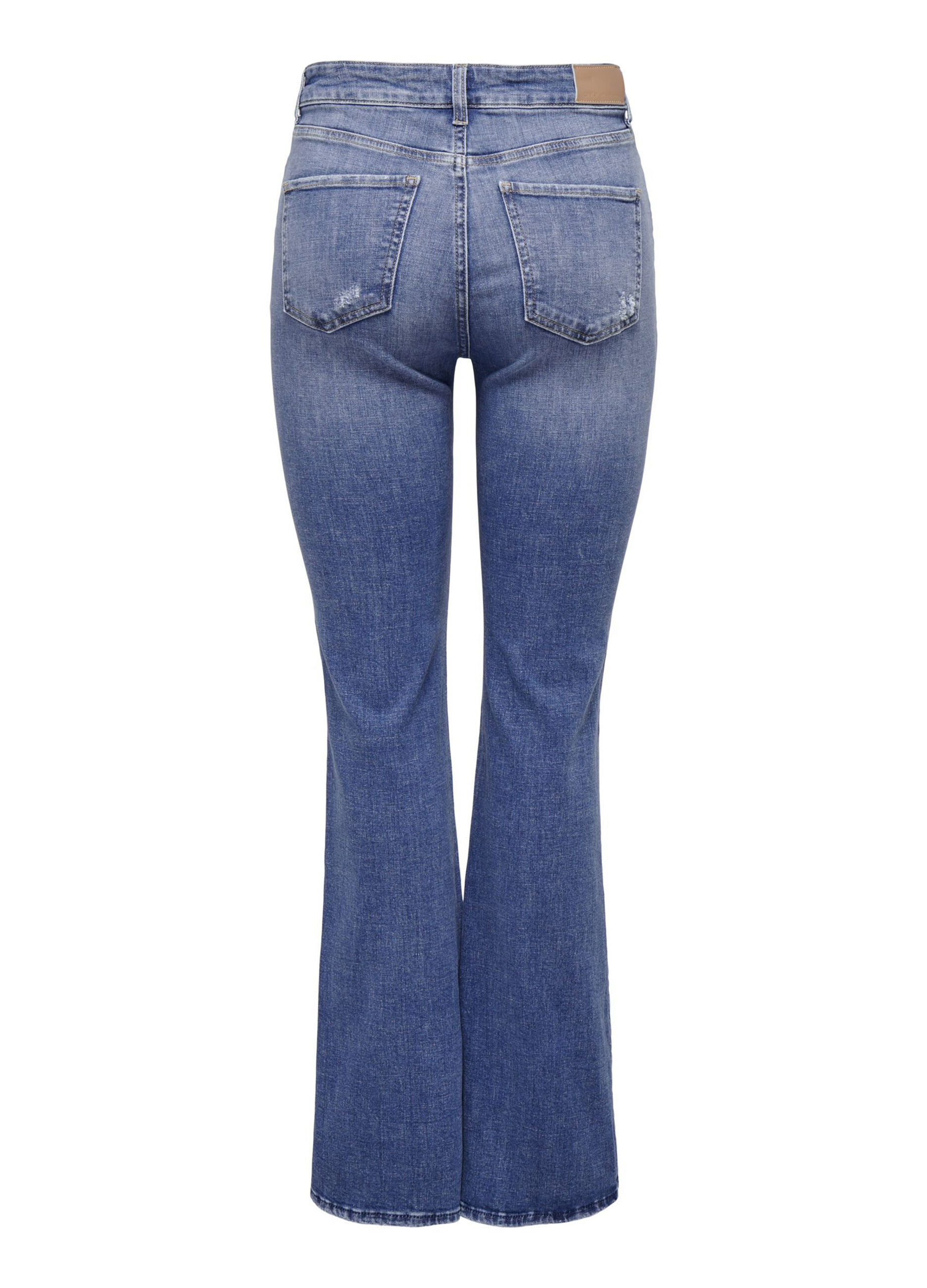 Pantaloni flare fit in denim stretch donna