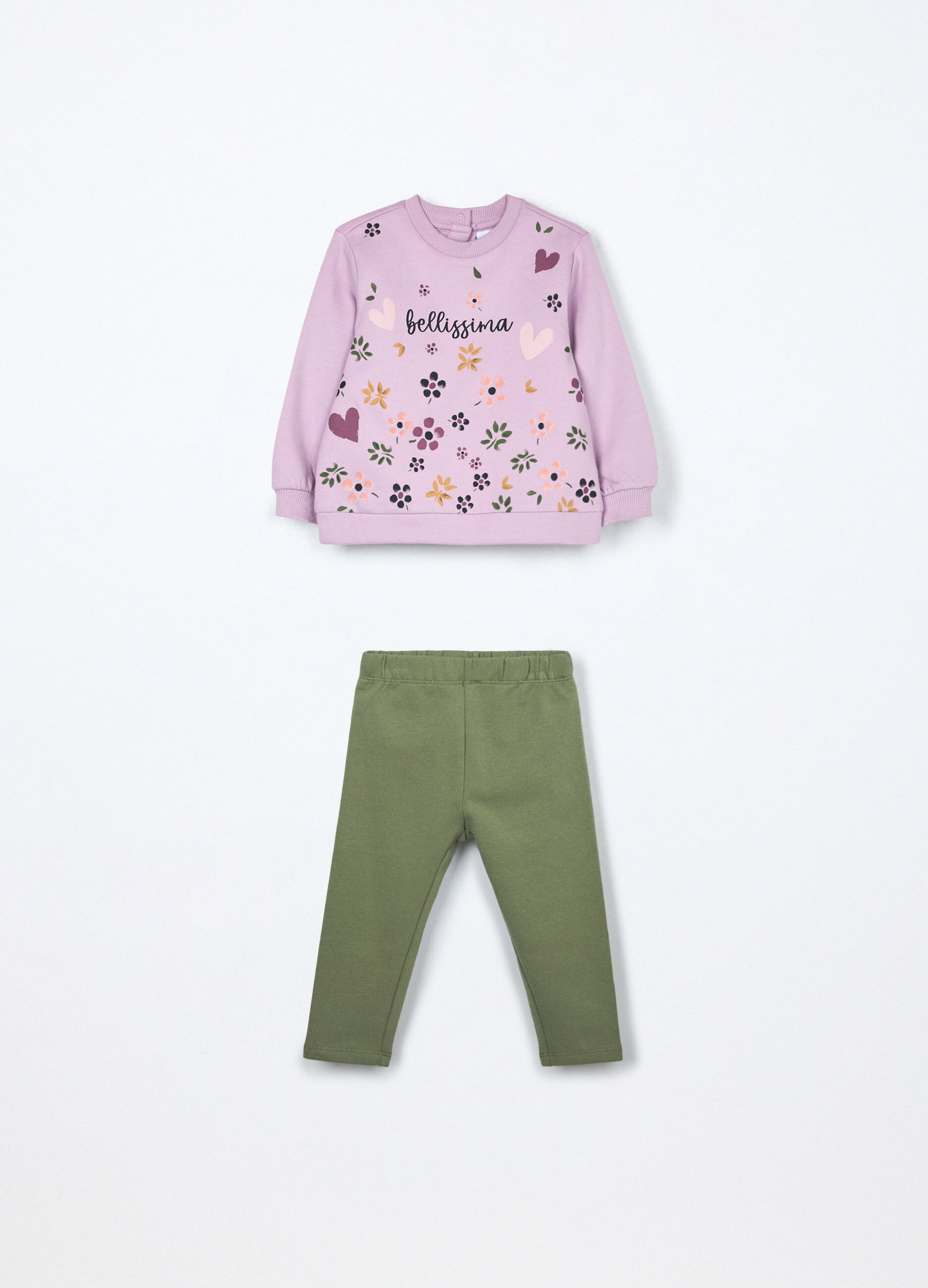 Jogging set in puro cotone fleece neonata_0