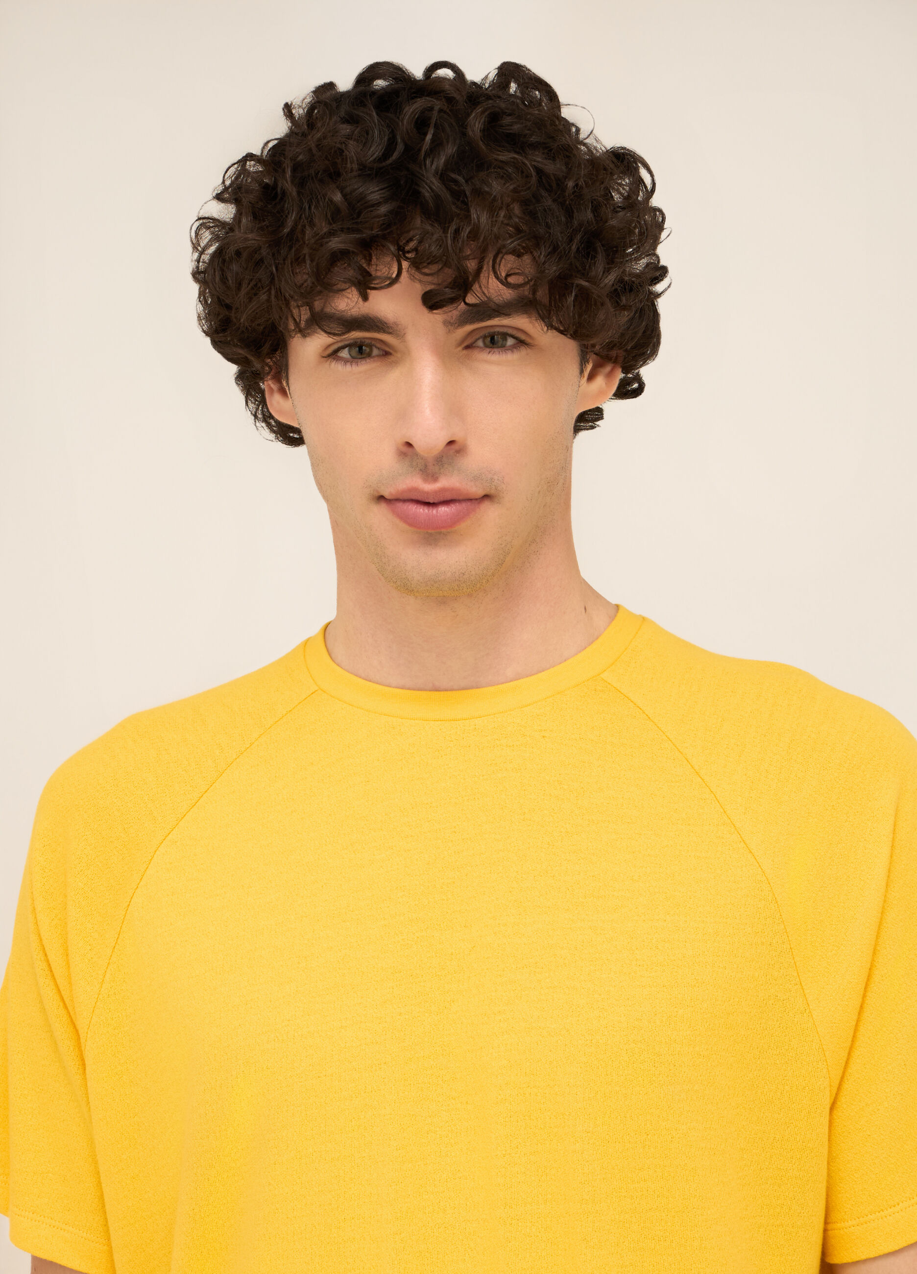 T-shirt girocollo in cotone e lino uomo