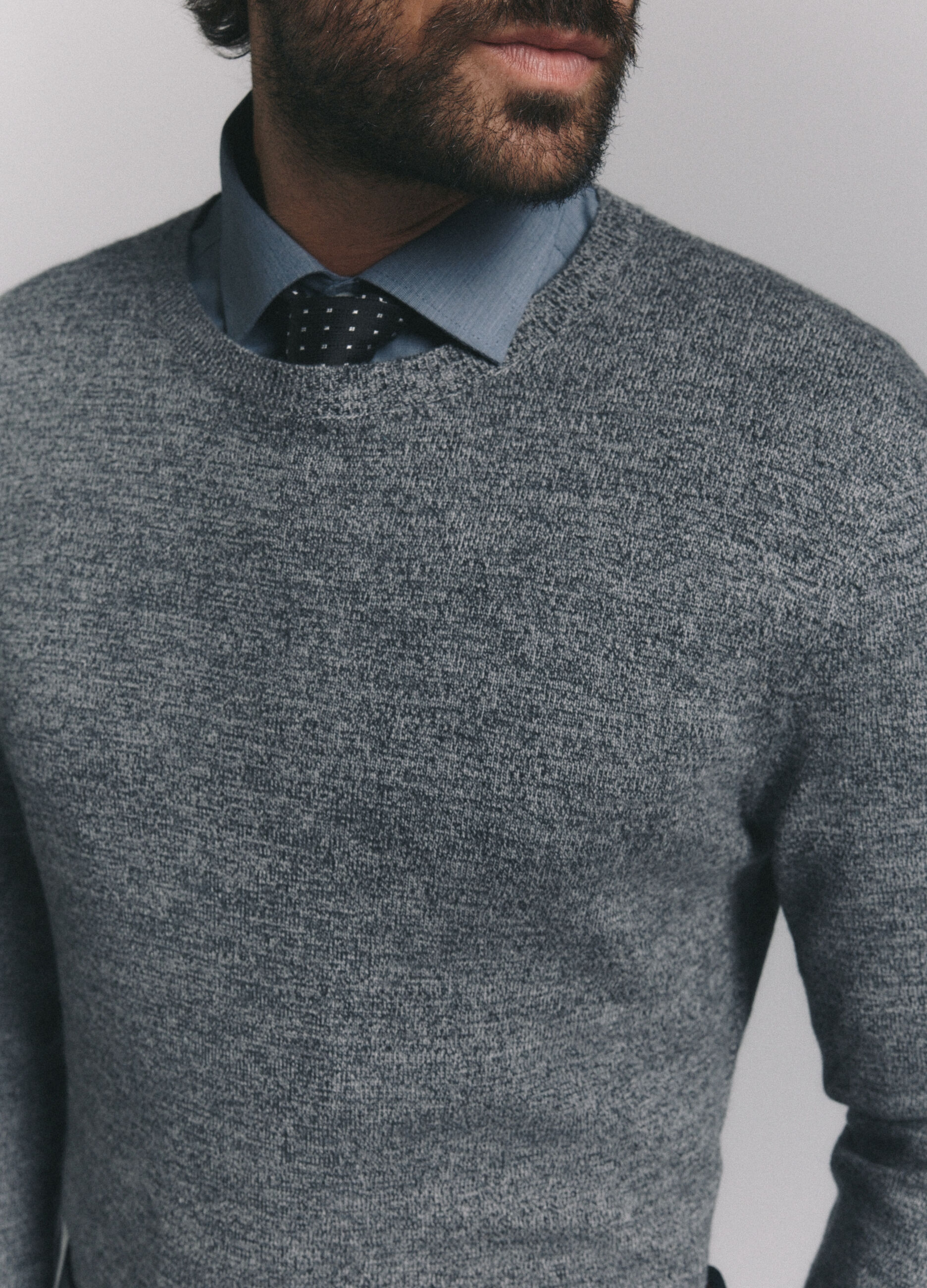 Maglione girocollo in filato m&eacute;lange uomo_4