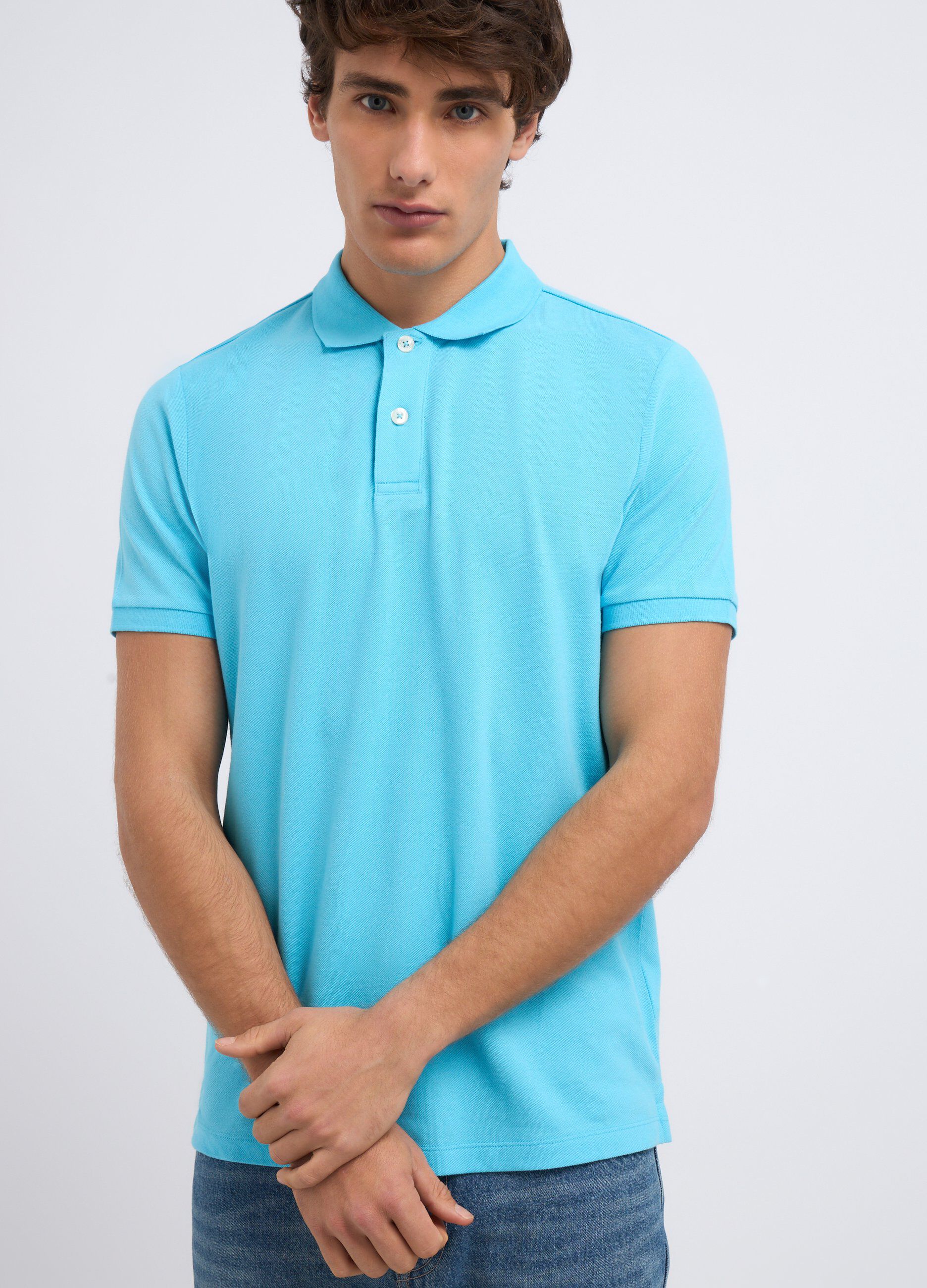 Polo in puro cotone a maniche corte uomo_2