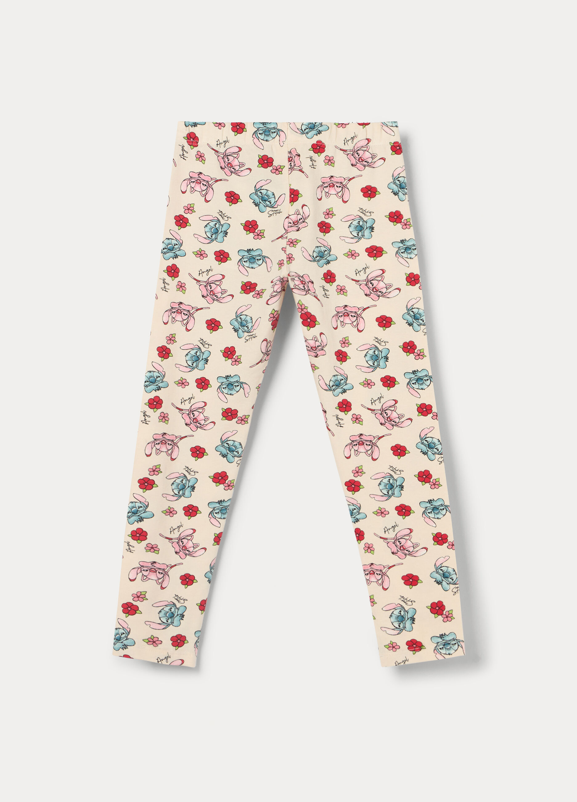 Leggings Stitch in jersey di cotone stretch bambina_1