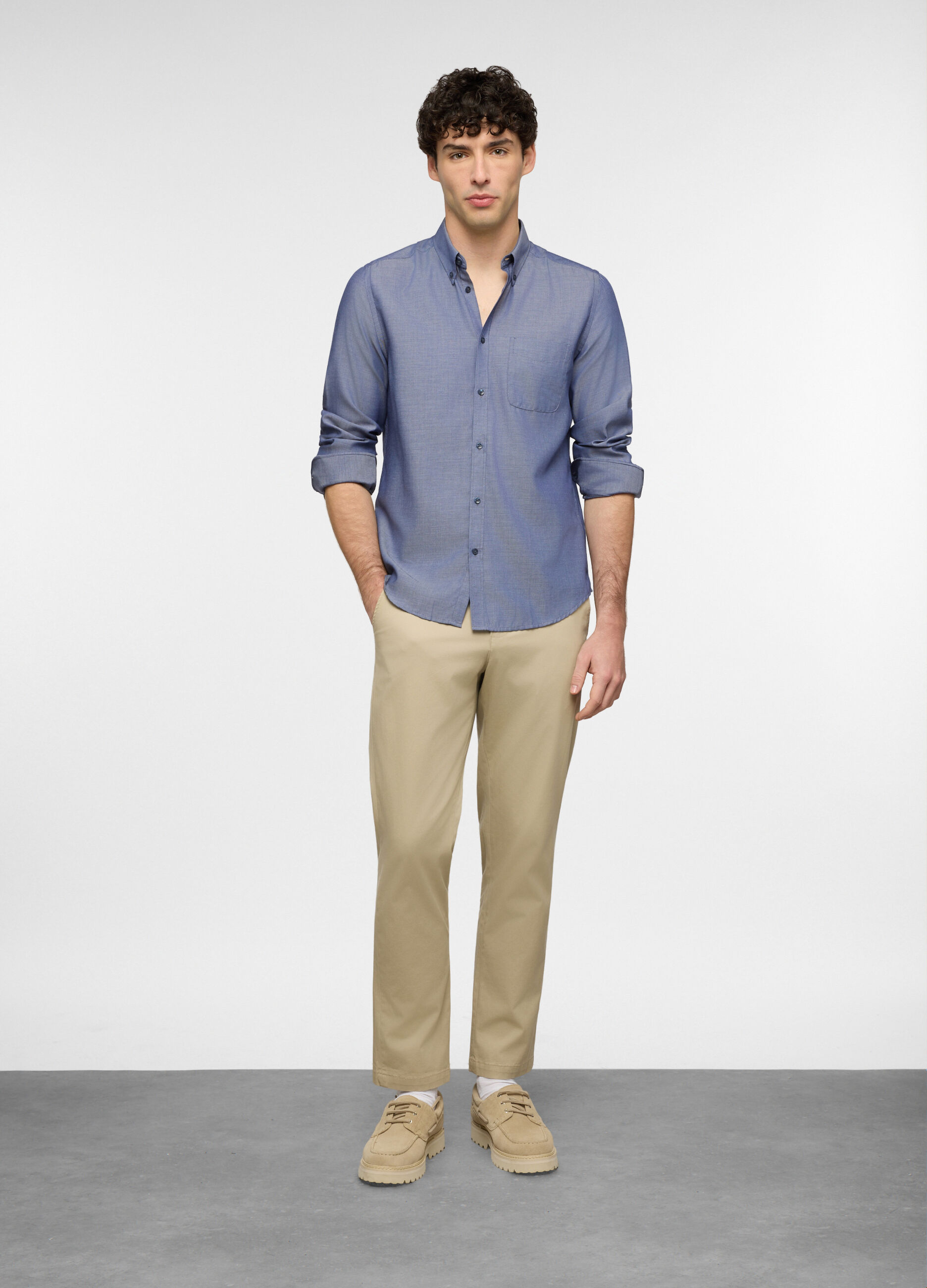 Camicia regular fit colletto button down uomo_0