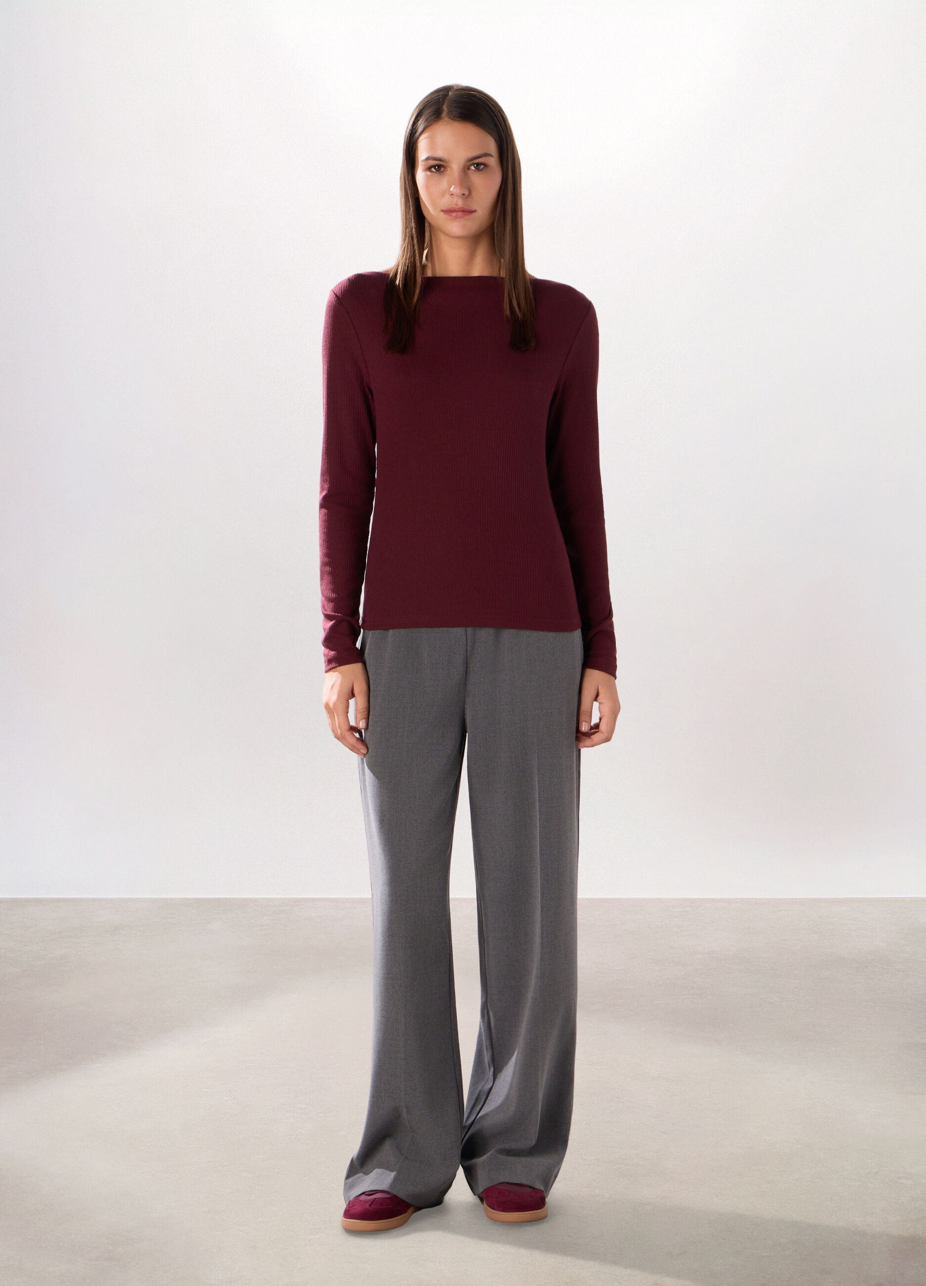Pantaloni misto viscosa donna_0