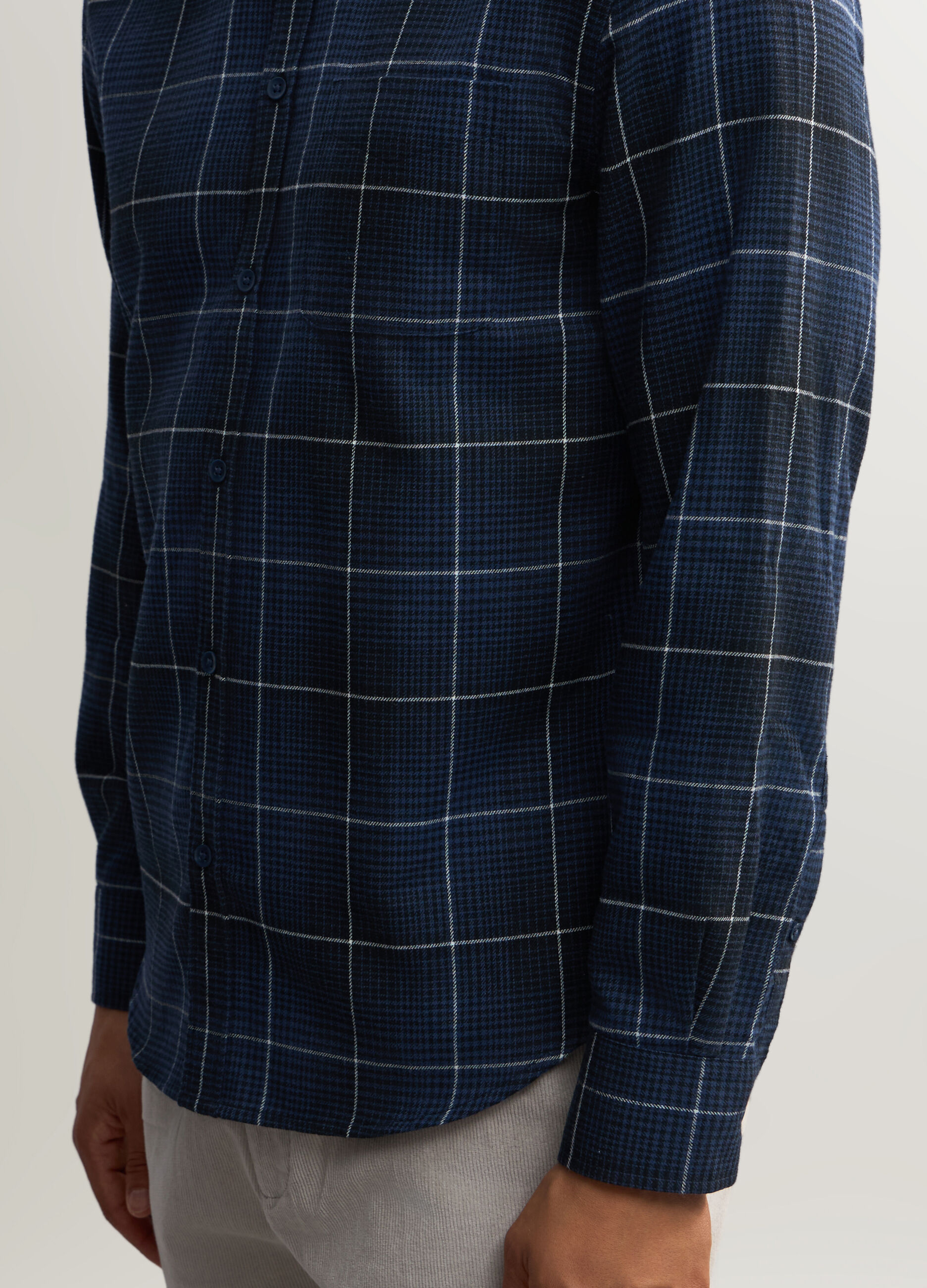 Camicia a fantasia in flanella uomo