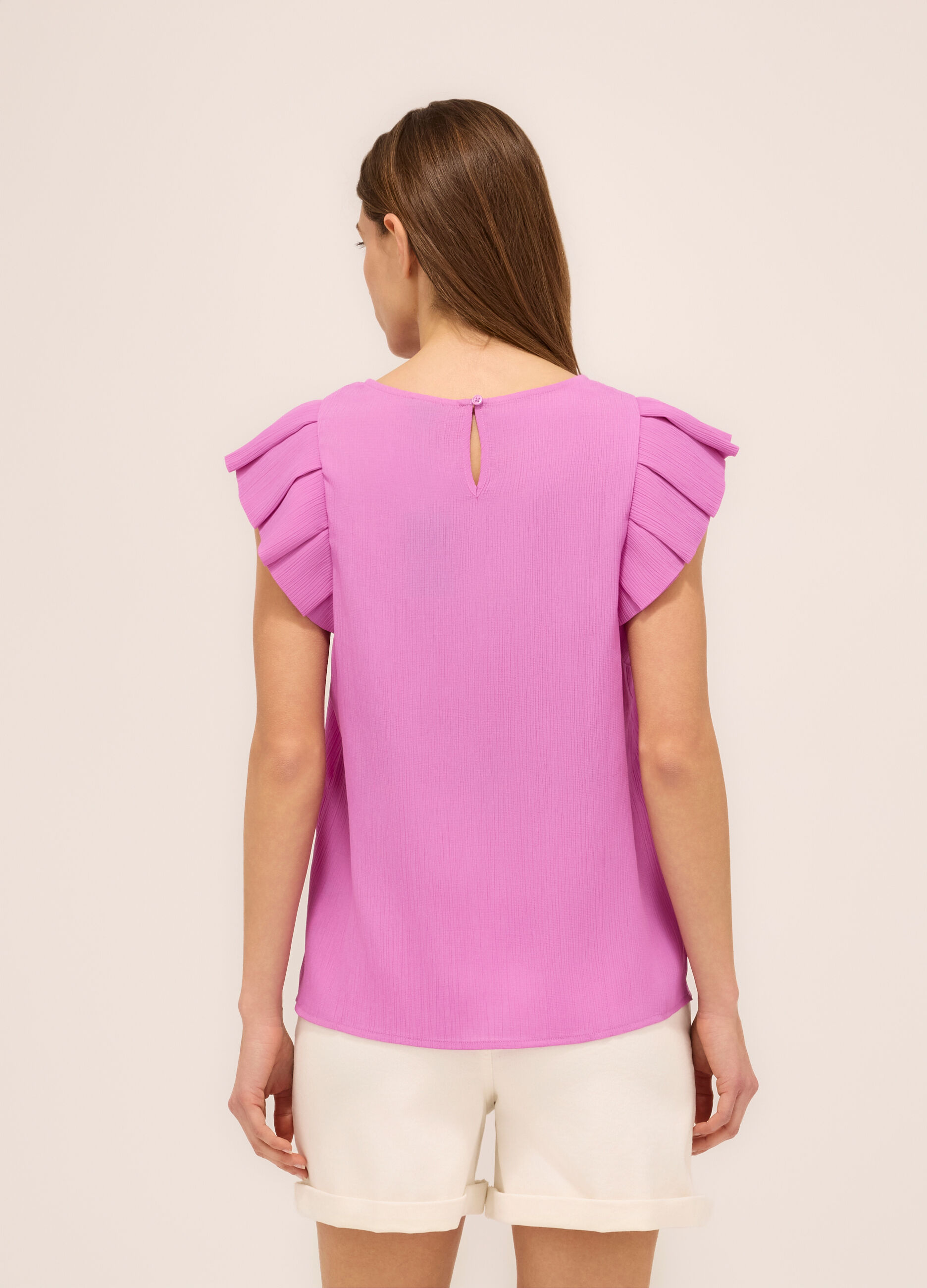 Blusa con maniche ad aletta donna_1
