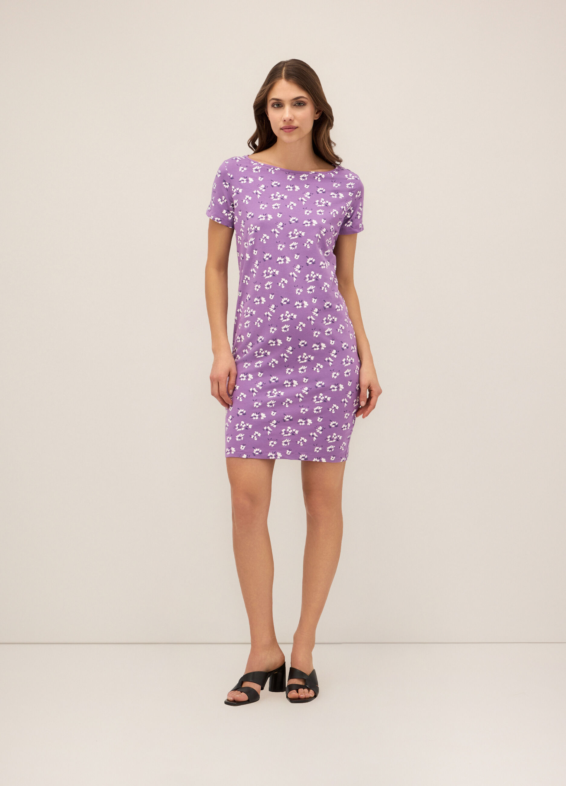 Abito corto in cotone stretch donna_0