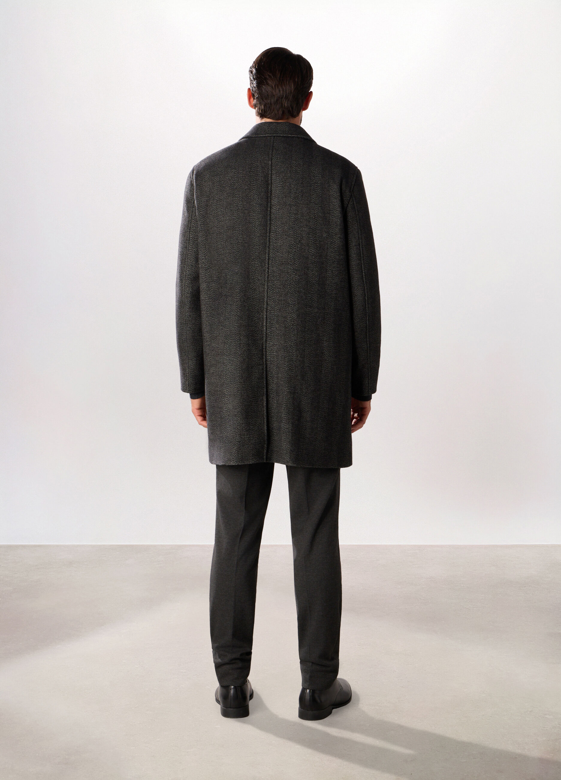 Cappotto in misto lana a lisca di pesce uomo_1