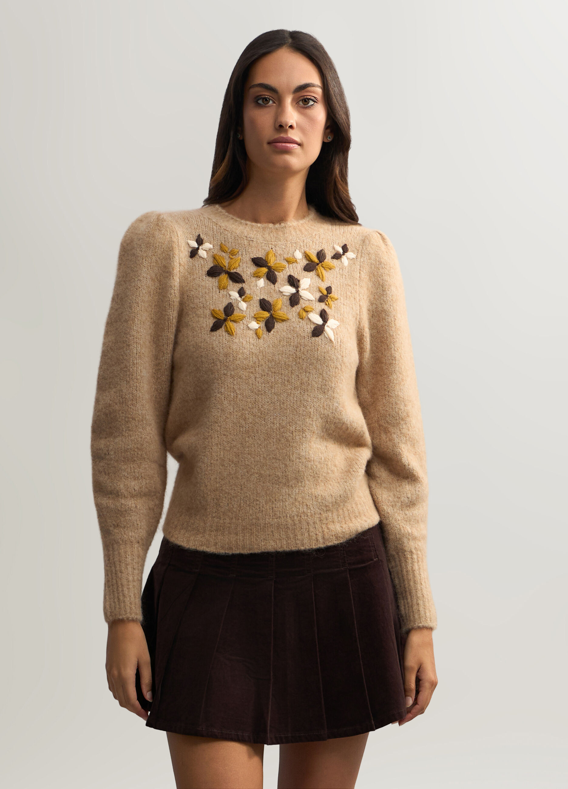 Maglia girocollo rasata donna_0