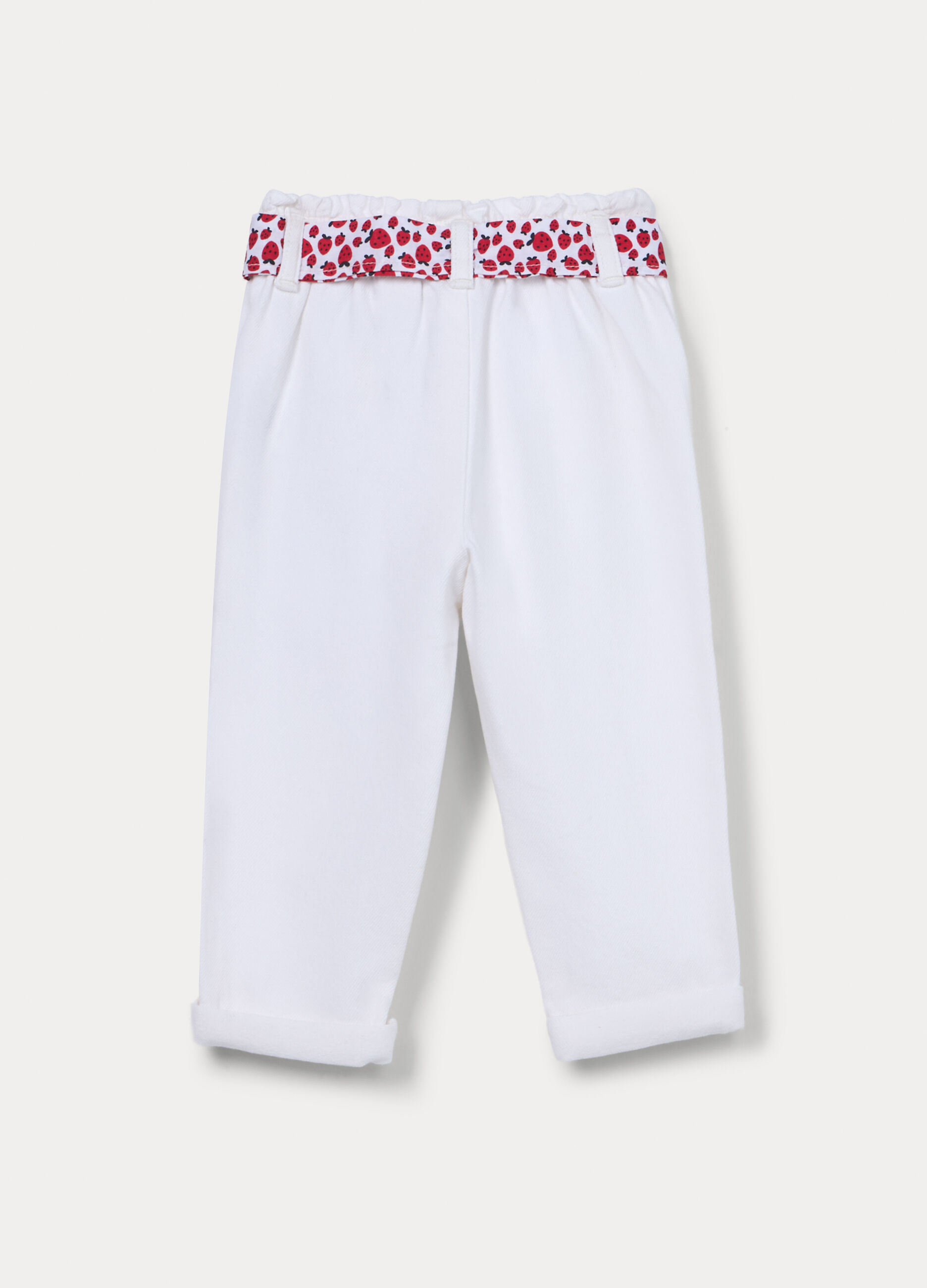 Pantaloni regular fit in twill di puro cotone bimba_1