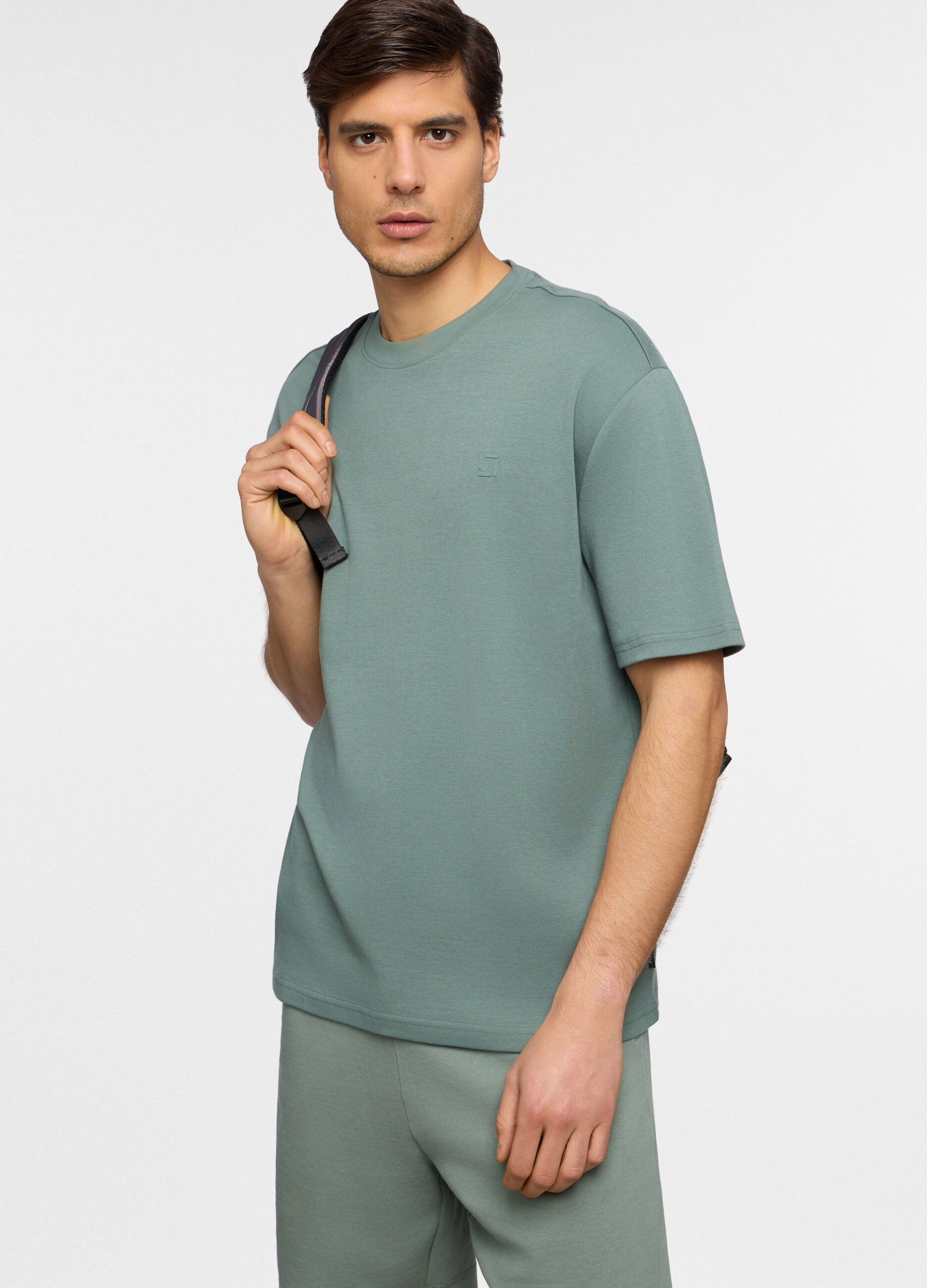 T-shirt girocollo oversize in cotone uomo
