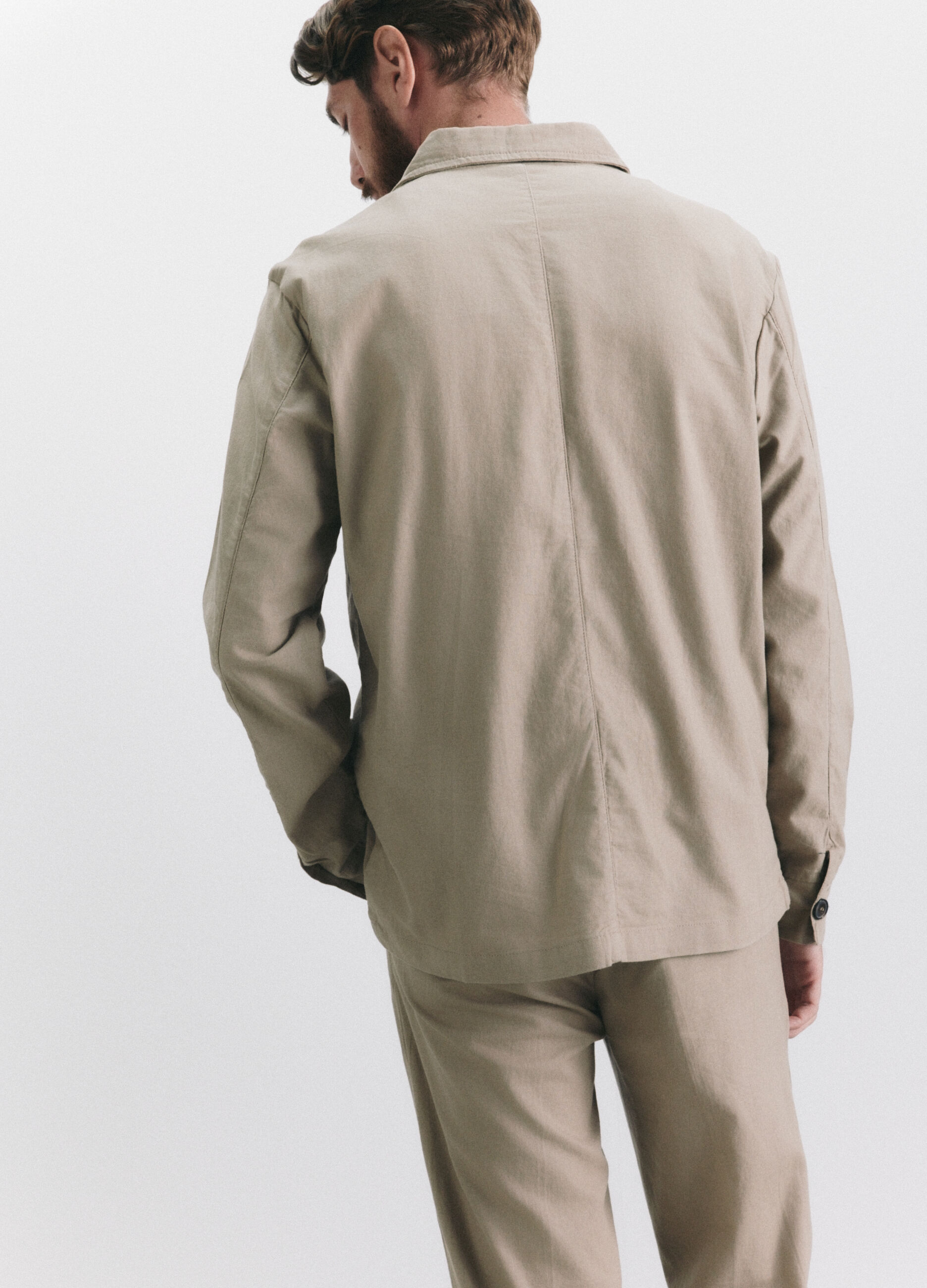 Giacca a camicia in lino e cotone uomo_3