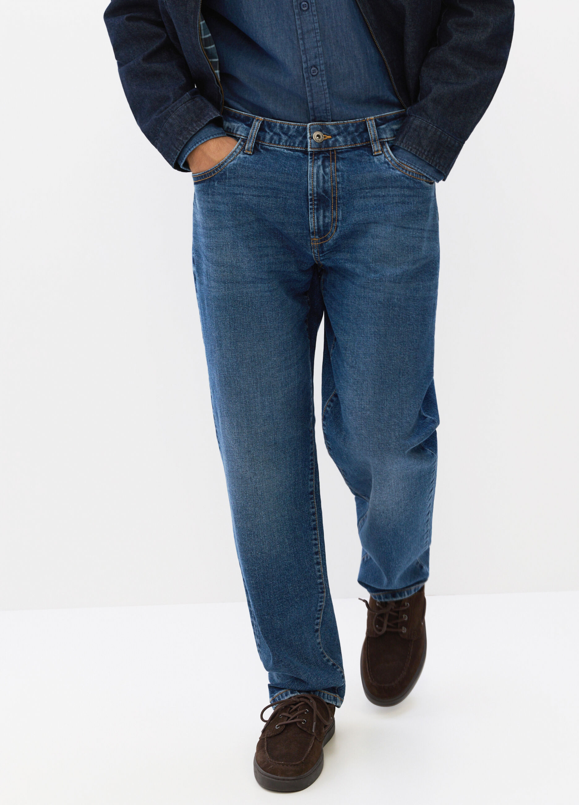 Jeans regular fit in denim stretch uomo_2