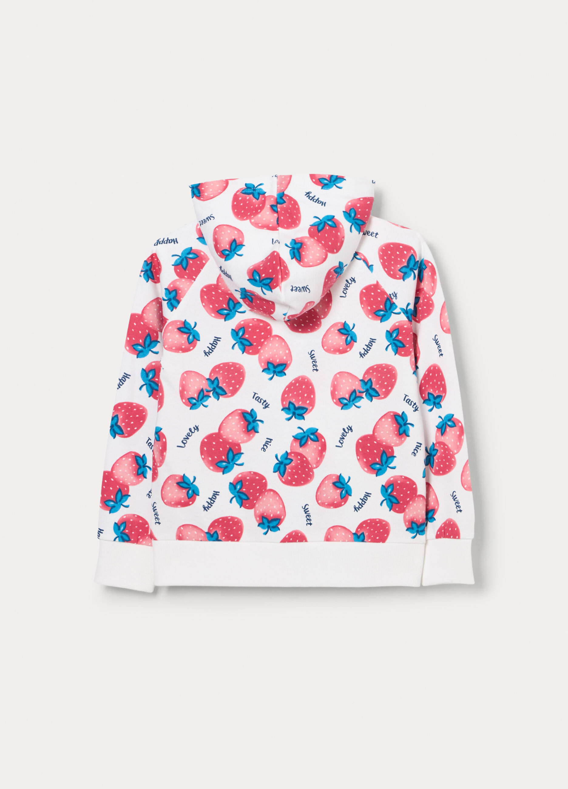 Felpa full zip in french terry di puro cotone bambina_1