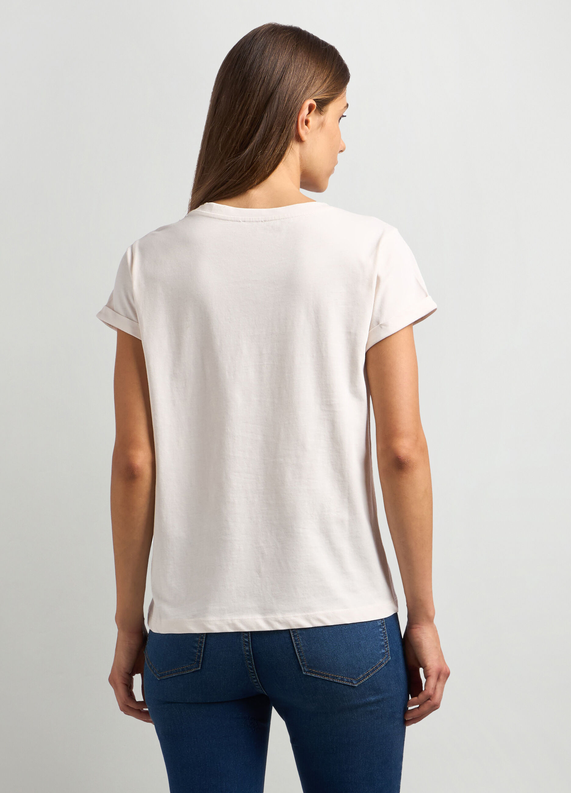T-shirt in jersey di puro cotone donna_1
