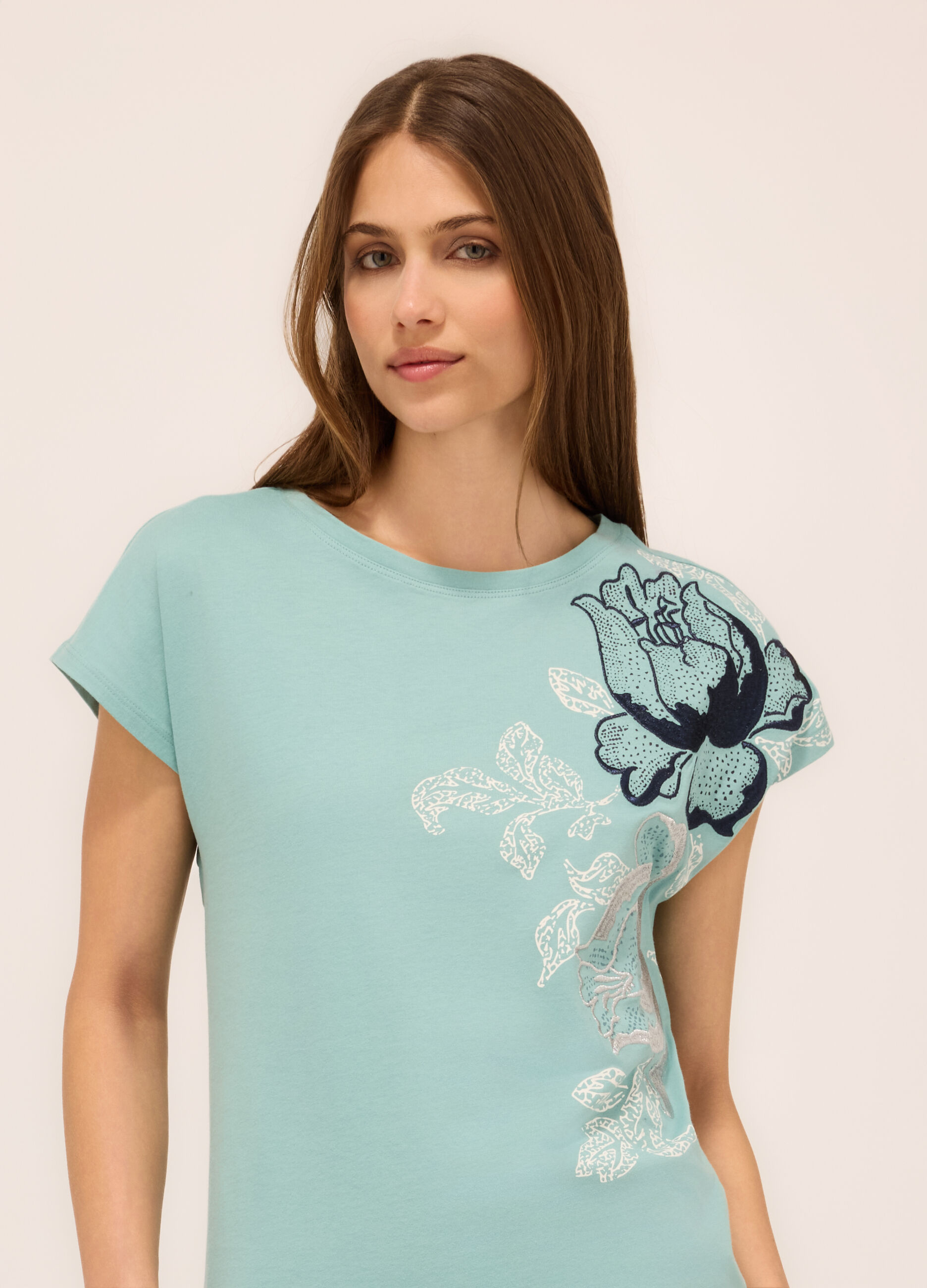 T-shirt in jersey di puro cotone donna_2