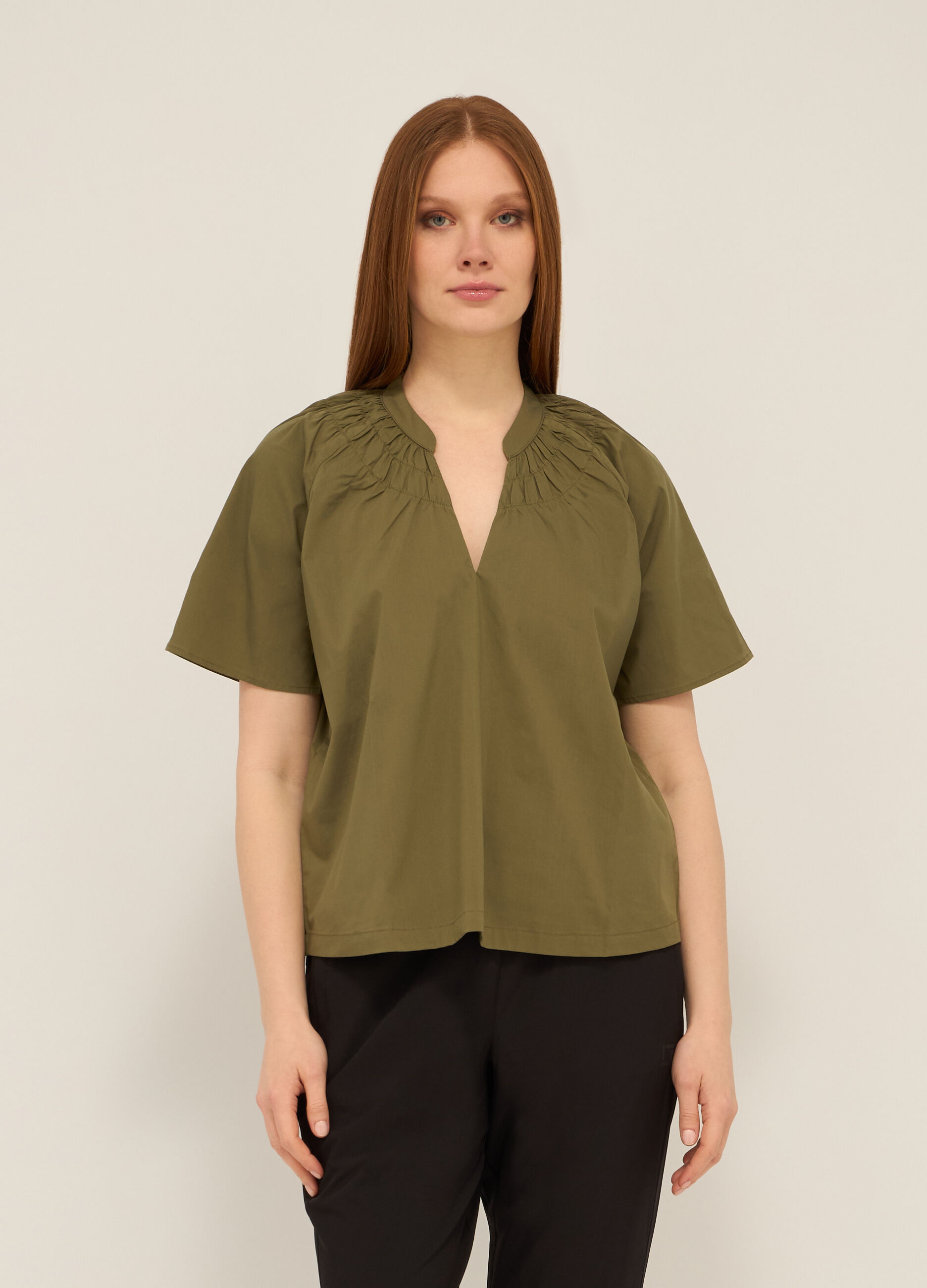 Blusa in misto cotone donna_0