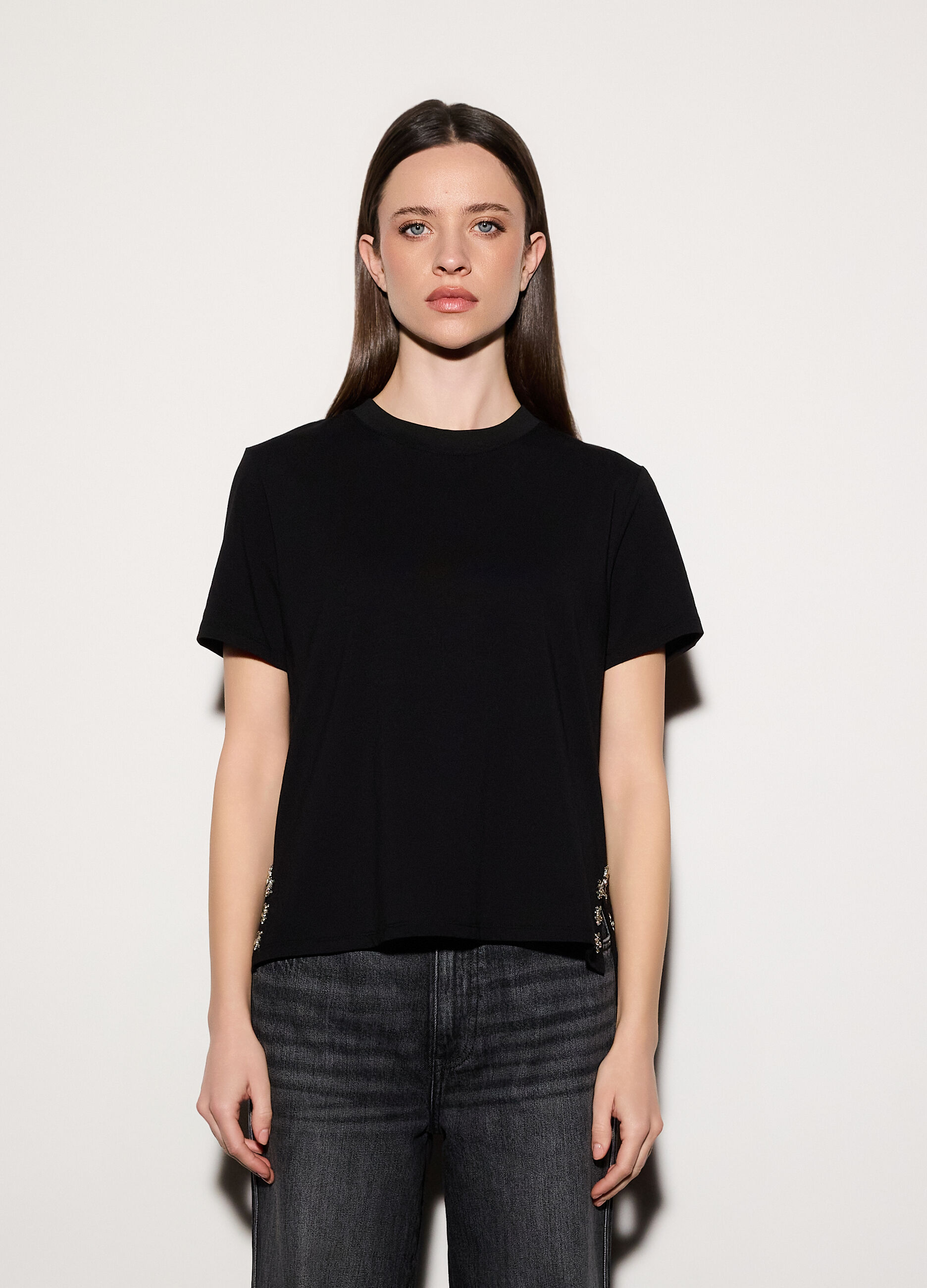 T-shirt girocollo box fit stretch donna_1