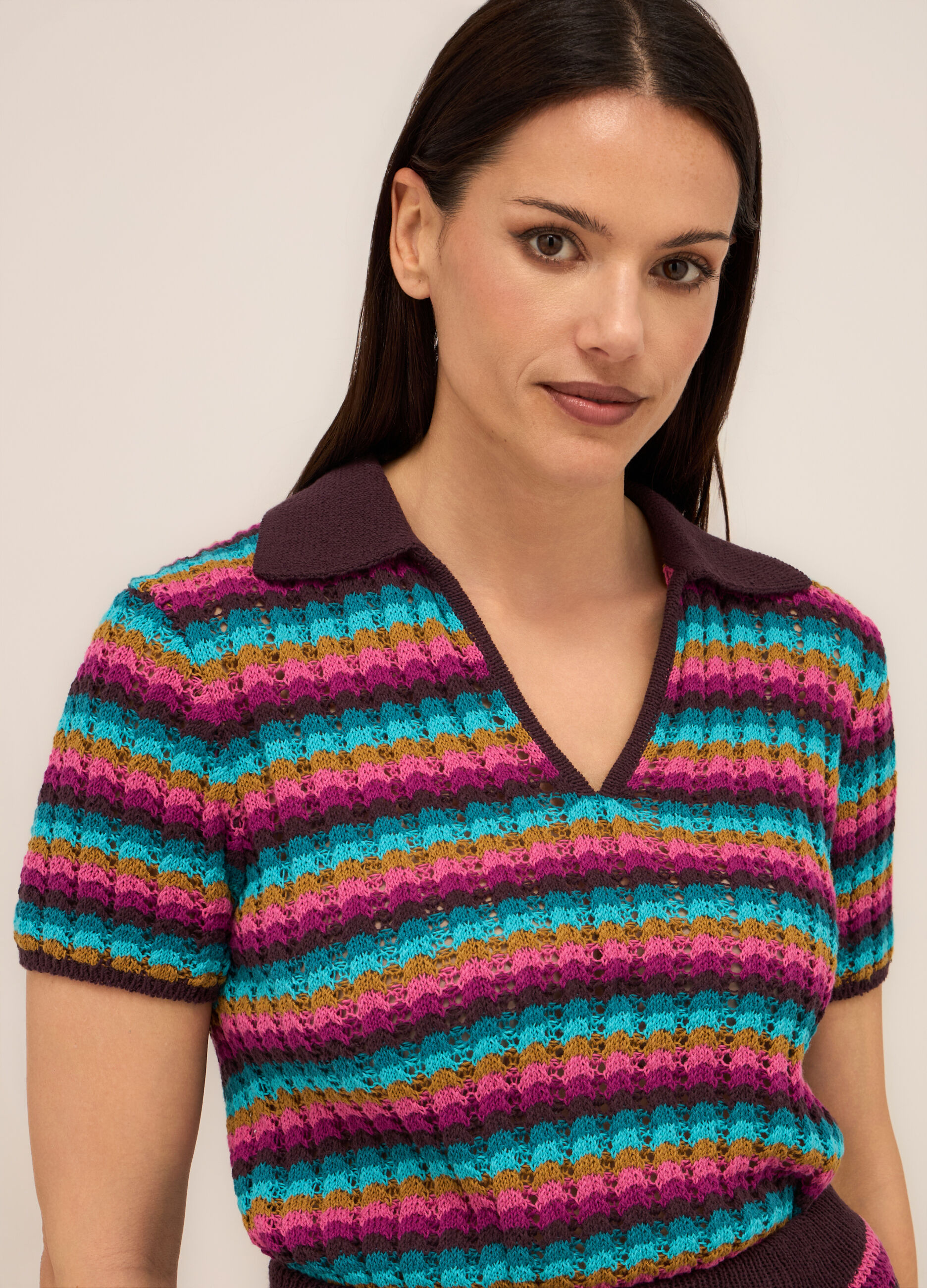 T-shirt tricot misto cotone donna_2